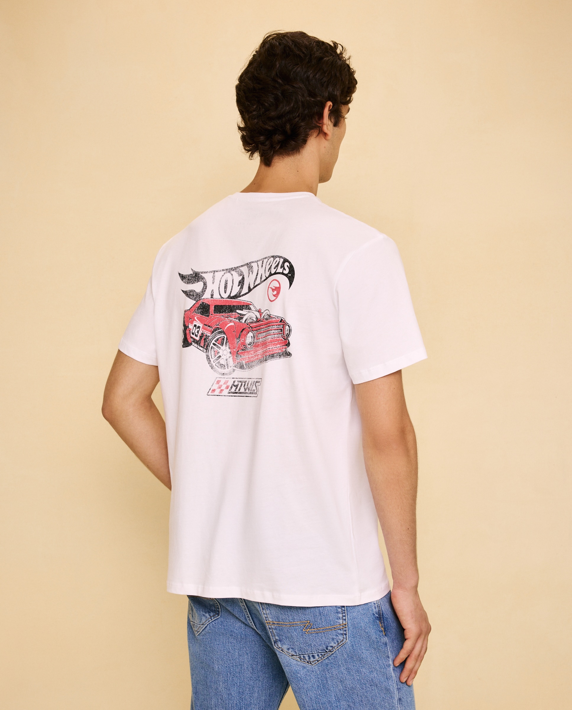 T-shirt de Manga Curta Hot Wheels Branco-marfim-3