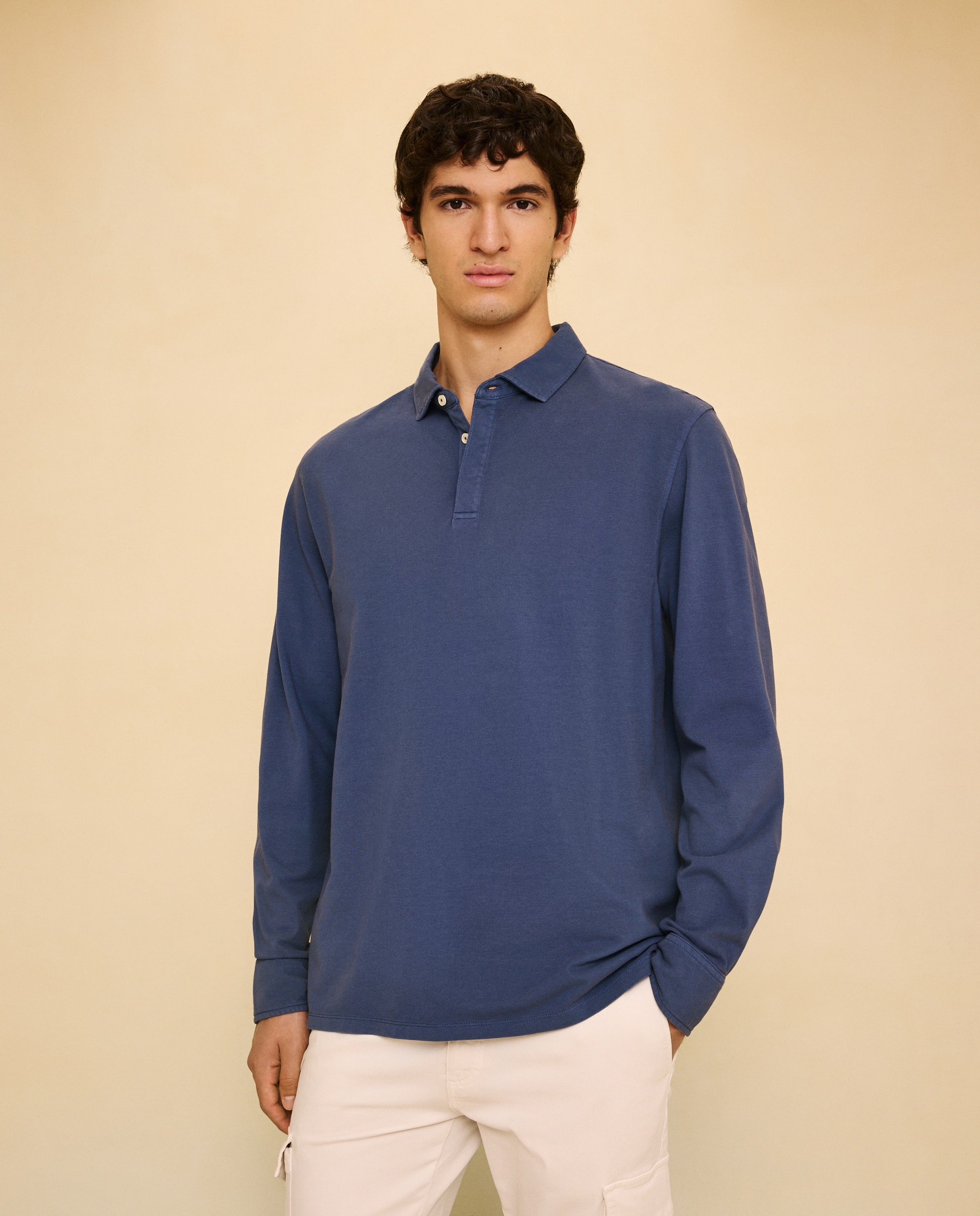 Polo de manga larga de hombre - Easy Wear - 471 Índigo 471 Índigo-1