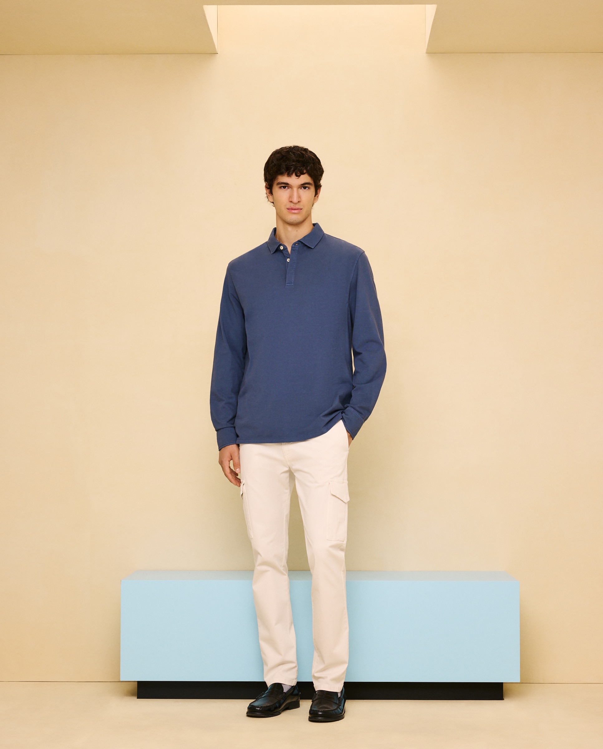 Polo de manga larga de hombre - Easy Wear - 471 Índigo 471 Índigo-2