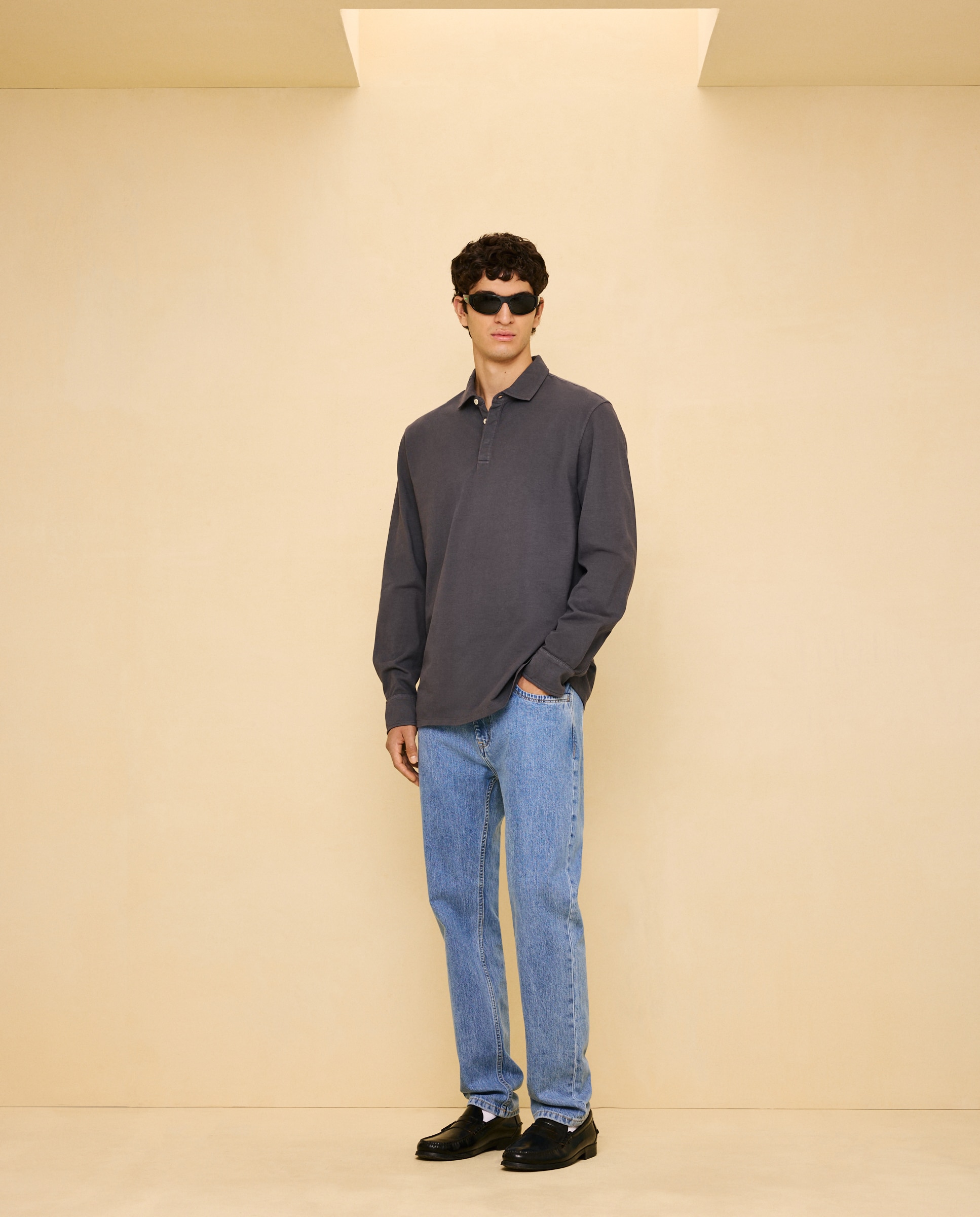 Polo de manga larga de hombre - Easy Wear - 830 Antracita 830 Antracita-1