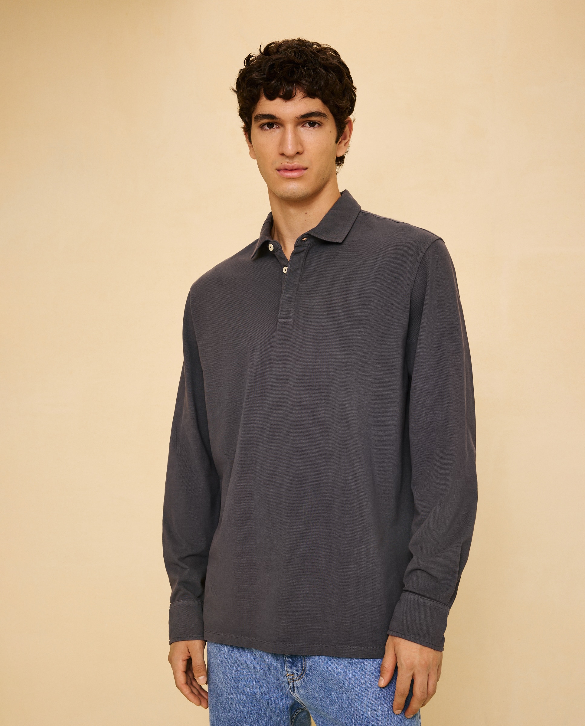 Polo de manga larga de hombre - Easy Wear - 830 Antracita 830 Antracita-2
