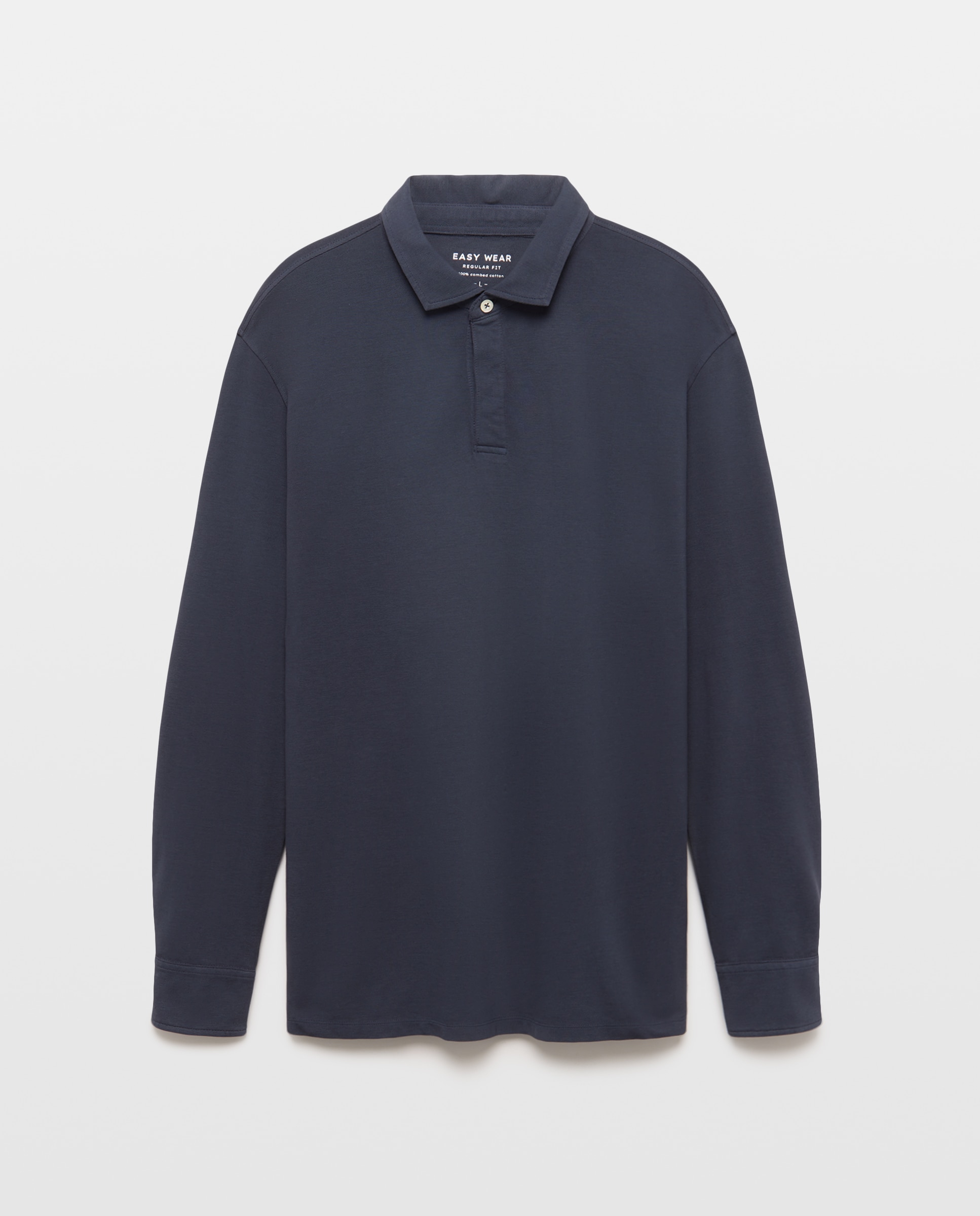 Polo de manga larga de hombre - Easy Wear - Azul marino Azul marino-4