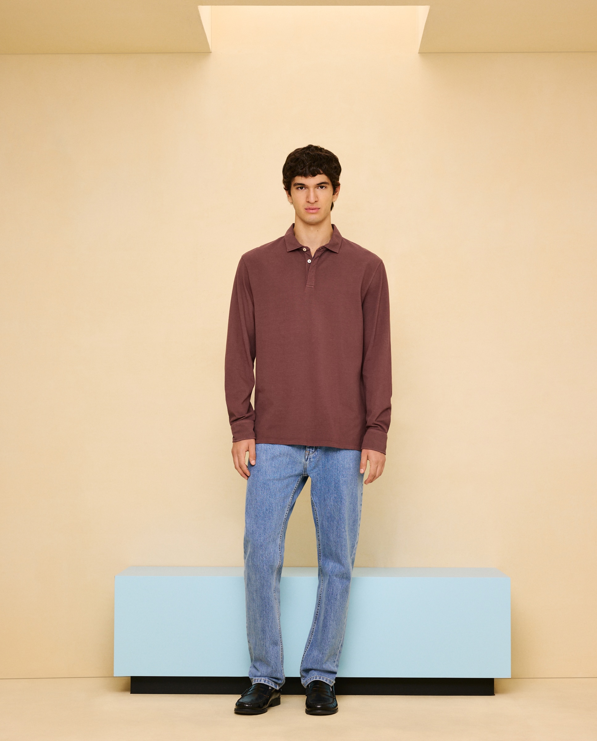 Polo de manga larga de hombre - Easy Wear - Burdeos Burdeos-2