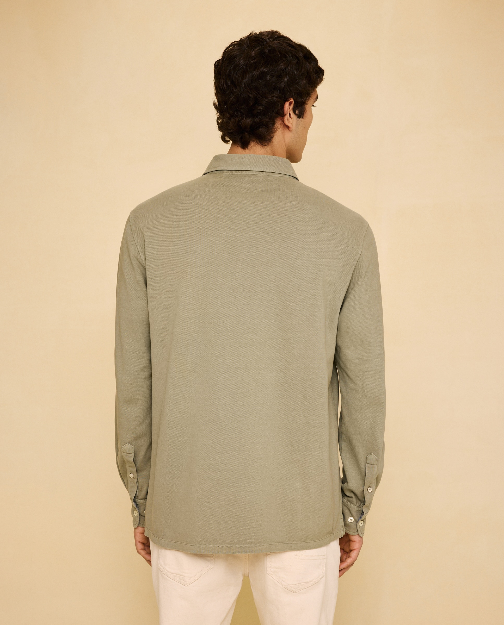Polo de manga larga de hombre - Easy Wear - 520 Kaki 520 Kaki-3