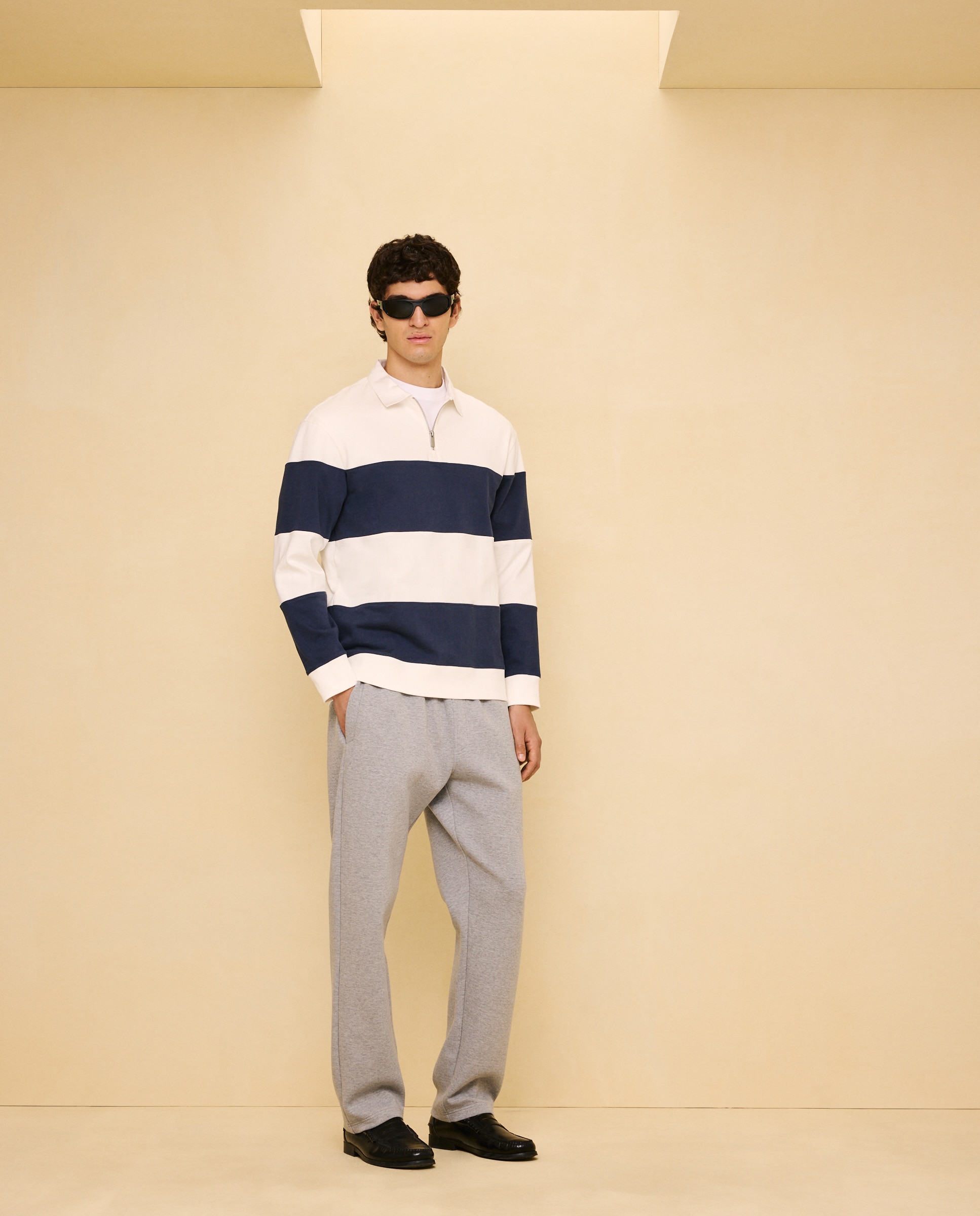 Polo de manga larga de hombre - Easy Wear - Azul Azul-1