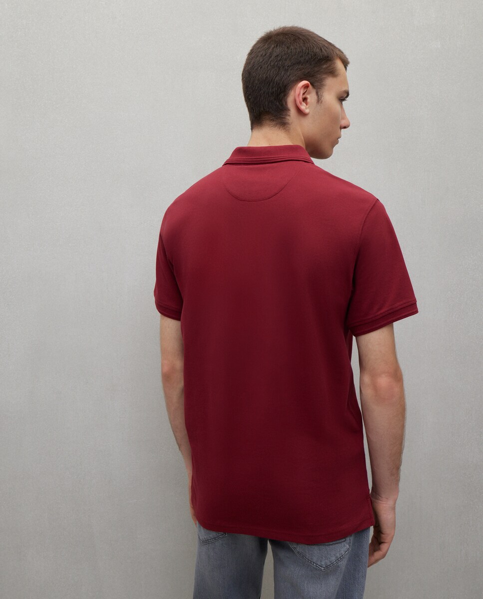 Polo com manga curta Bordeaux-3