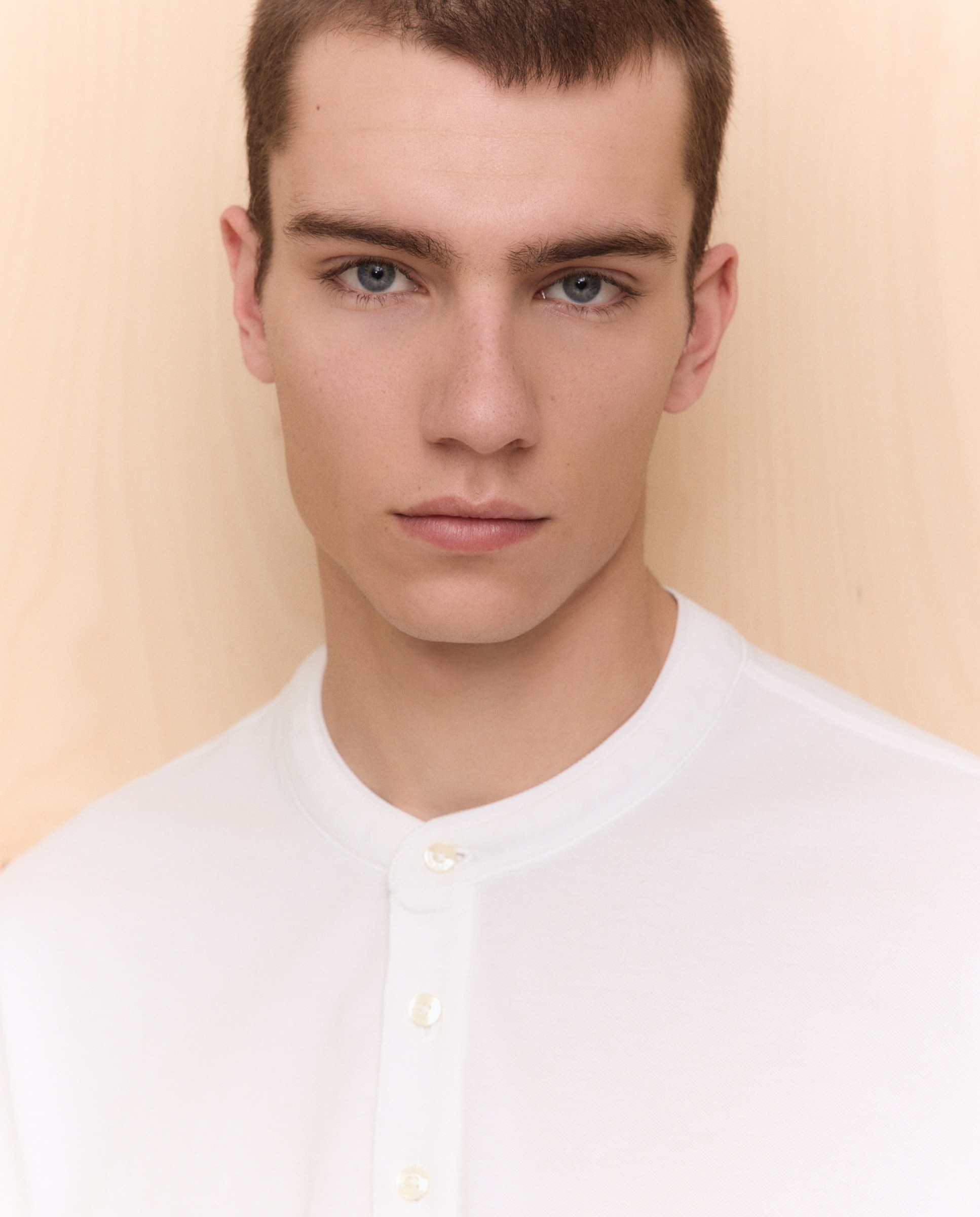 Polo cuello mao de manga corta de hombre - Easy Wear - Blanco Blanco-3