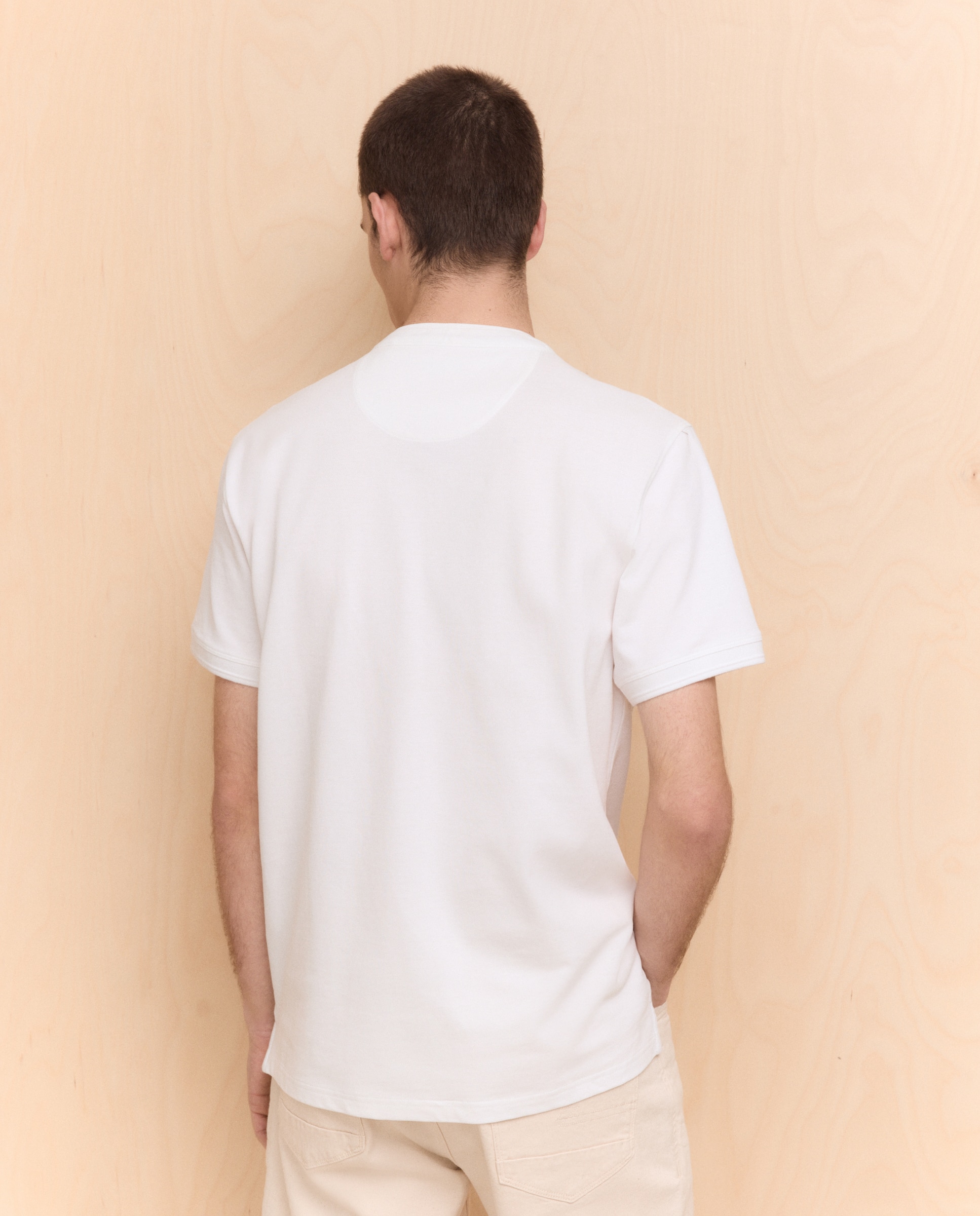 Polo cuello mao de manga corta de hombre - Easy Wear - Blanco Blanco-4