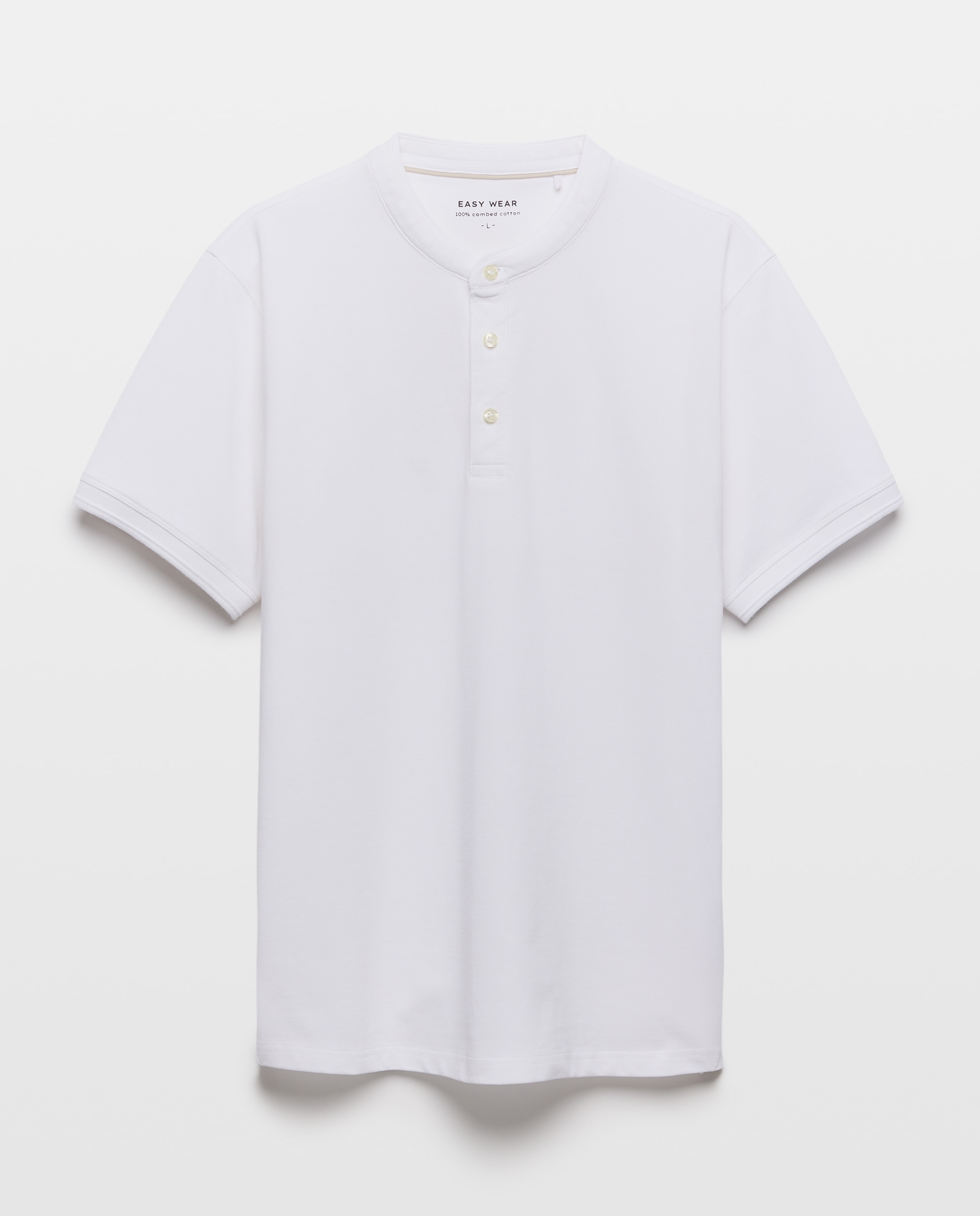 Polo cuello mao de manga corta de hombre - Easy Wear - Blanco Blanco-5