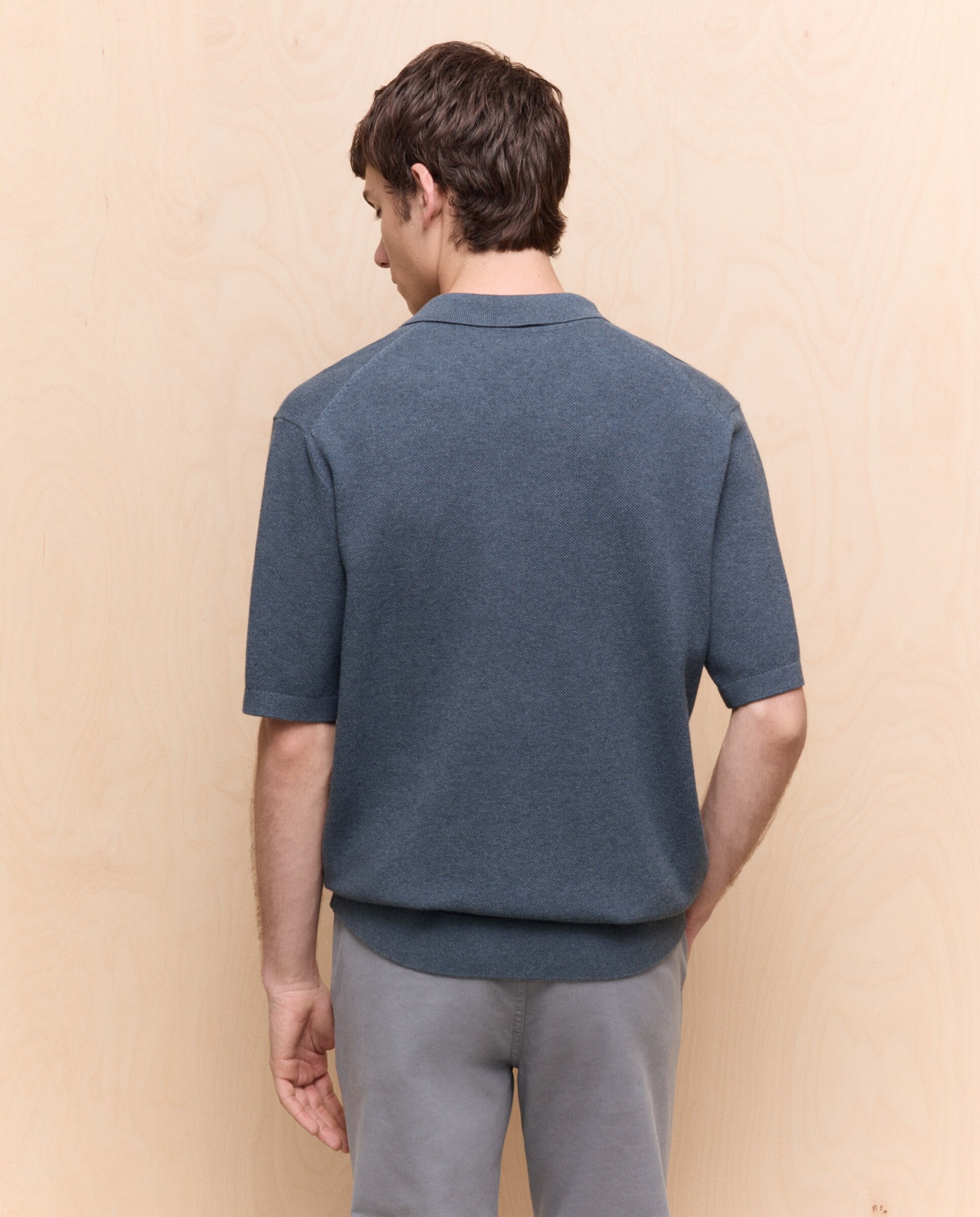 Polo de tricot de manga corta de hombre - Easy Wear - 400 Azul 400 Azul-2