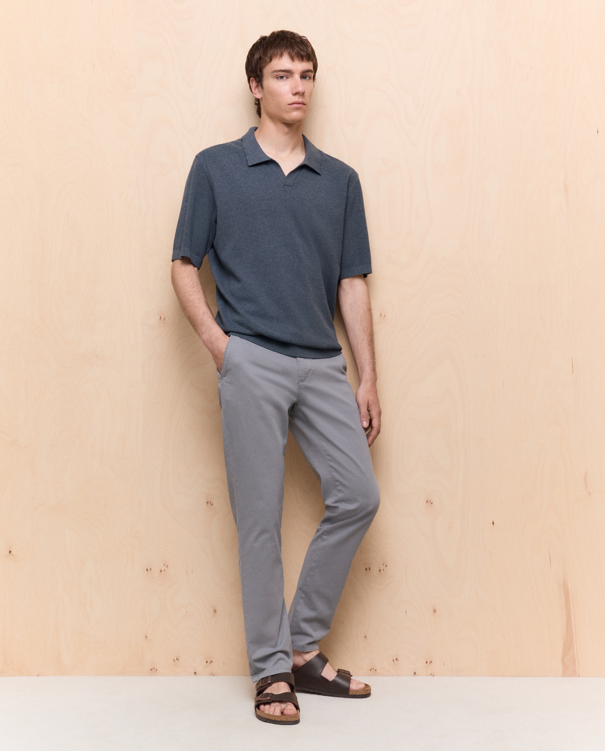Polo de tricot de manga corta de hombre - Easy Wear - 400 Azul 400 Azul-3