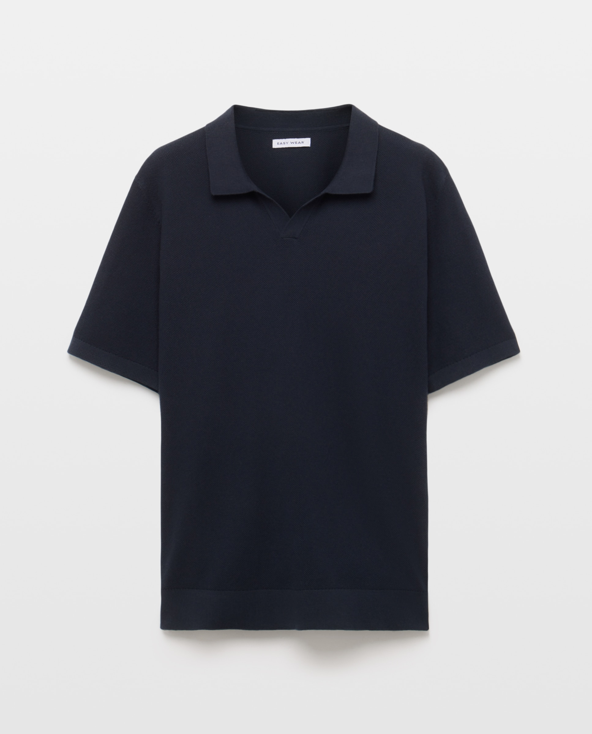 Polo de tricot de manga corta de hombre - Easy Wear - Azul marino Azul marino-5