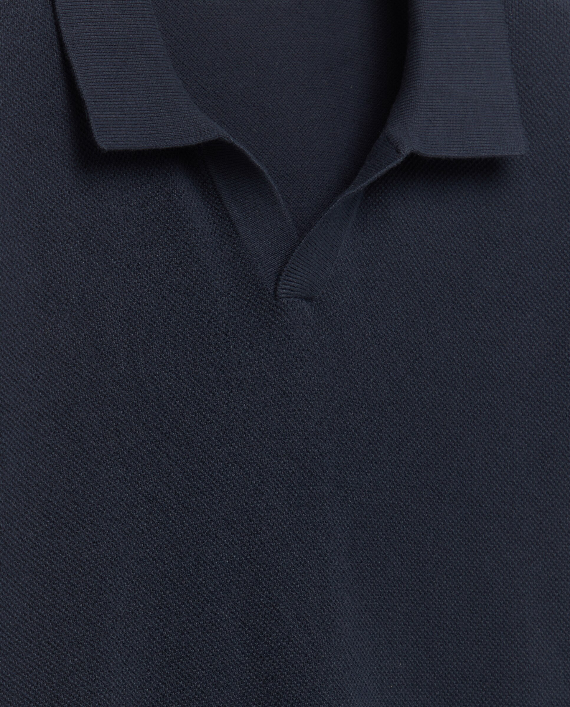 Polo de tricot de manga corta de hombre - Easy Wear - Azul marino Azul marino-6