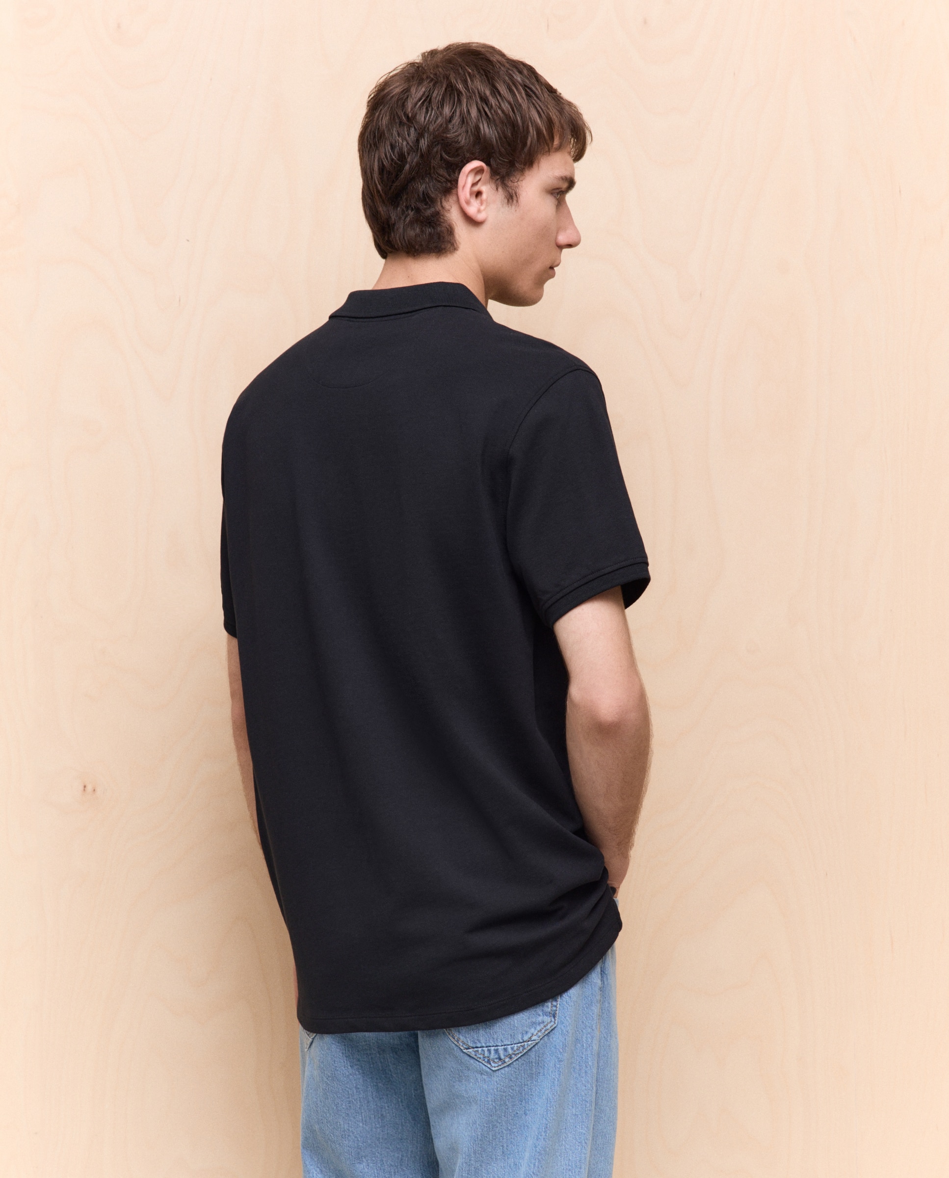 Polo de piqué de manga corta de hombre - Easy Wear - Negro Negro-3