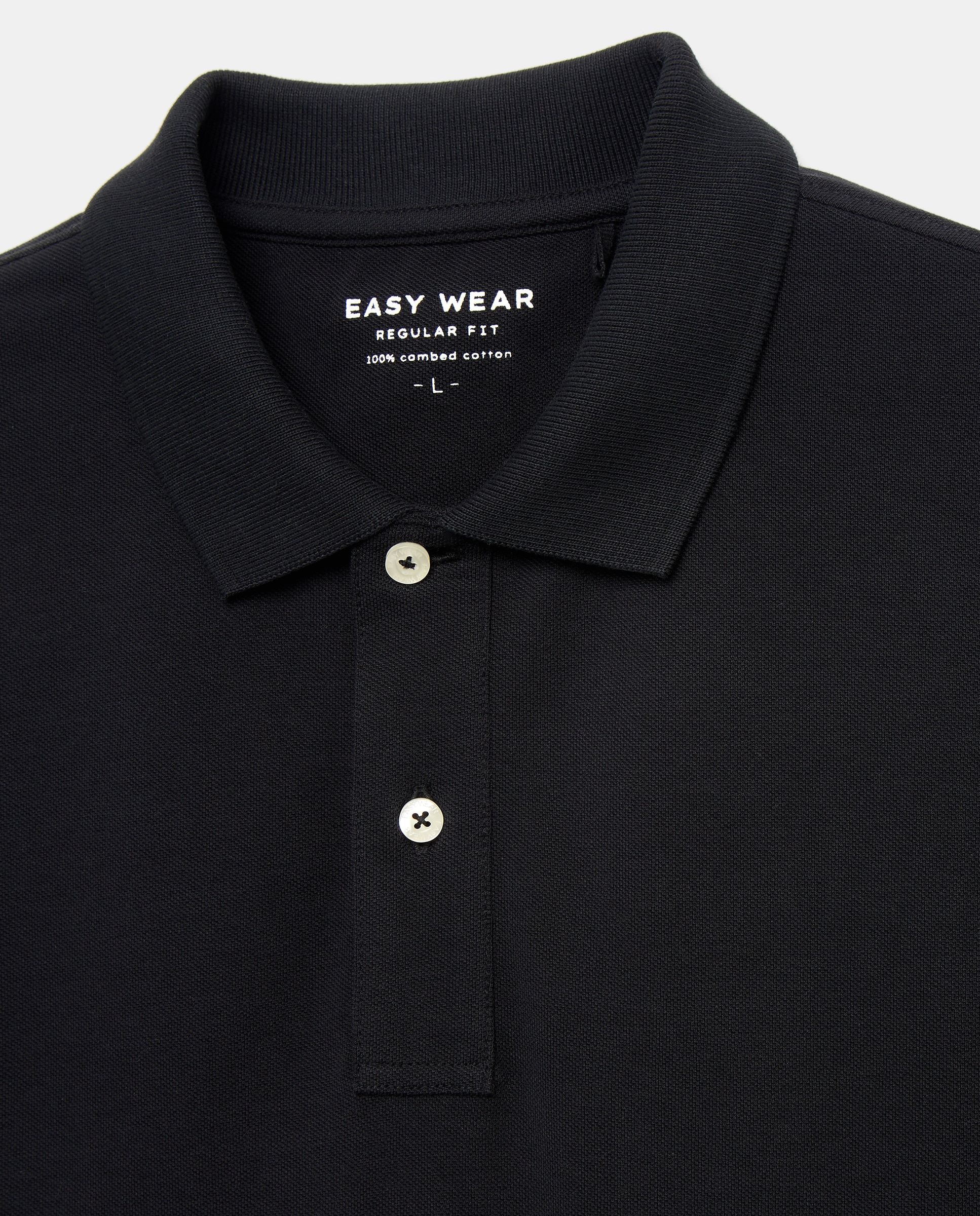 Polo de piqué de manga corta de hombre - Easy Wear - Negro Negro-5