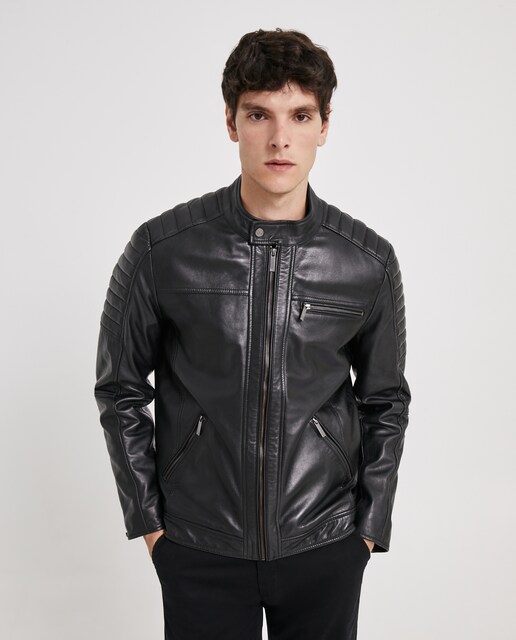 Cazadora de hombre biker piel