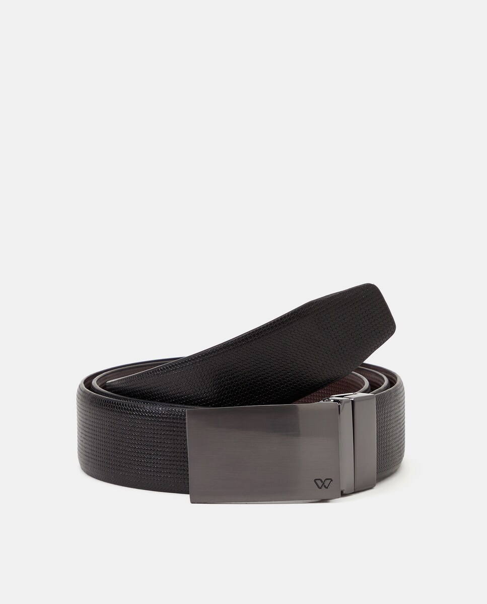 Caixa com Cinto Clássico Reversível e Fivelas Intercambiáveis Preto-2