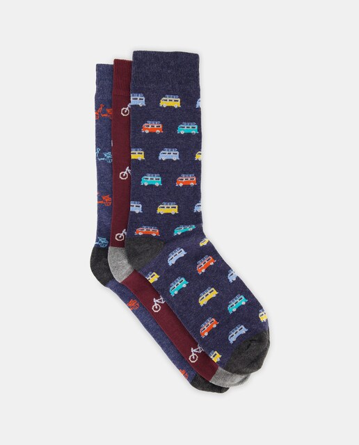 Imagem 0 de Pack de Três Pares de Meias Compridas com Fantasia. Produto Fabricado em Espanha