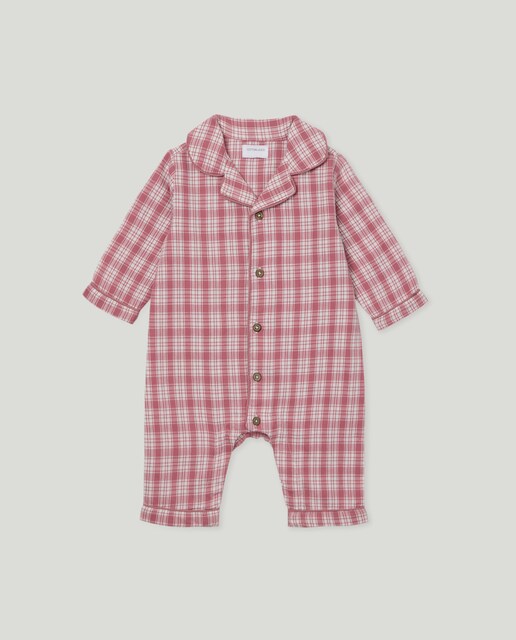 Imagem 0 de Babygrow Comprido Abotoado de Bebé aos Quadrados