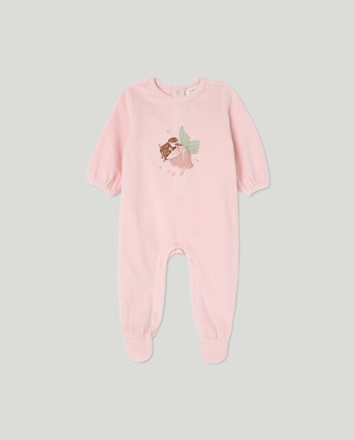 Imagem 0 de Babygrow de Bebé em Velour com Estampado de Fantasia