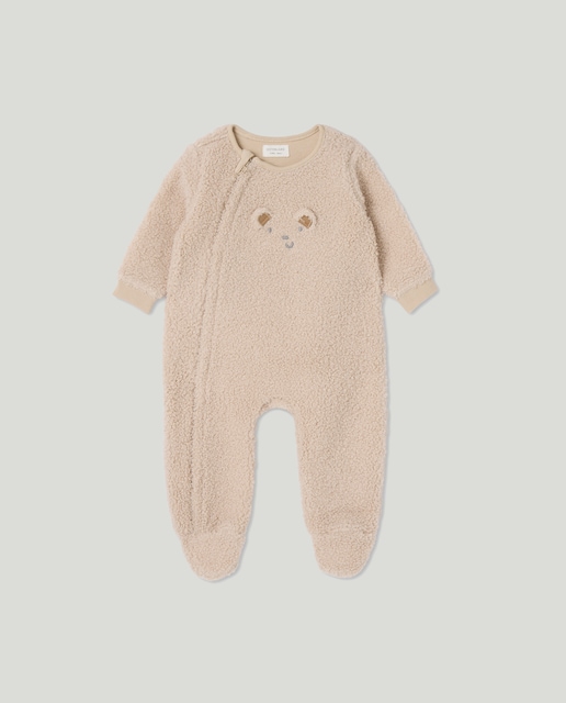 Imagen 0 de Pelele largo velour rizo oso de bebé niña