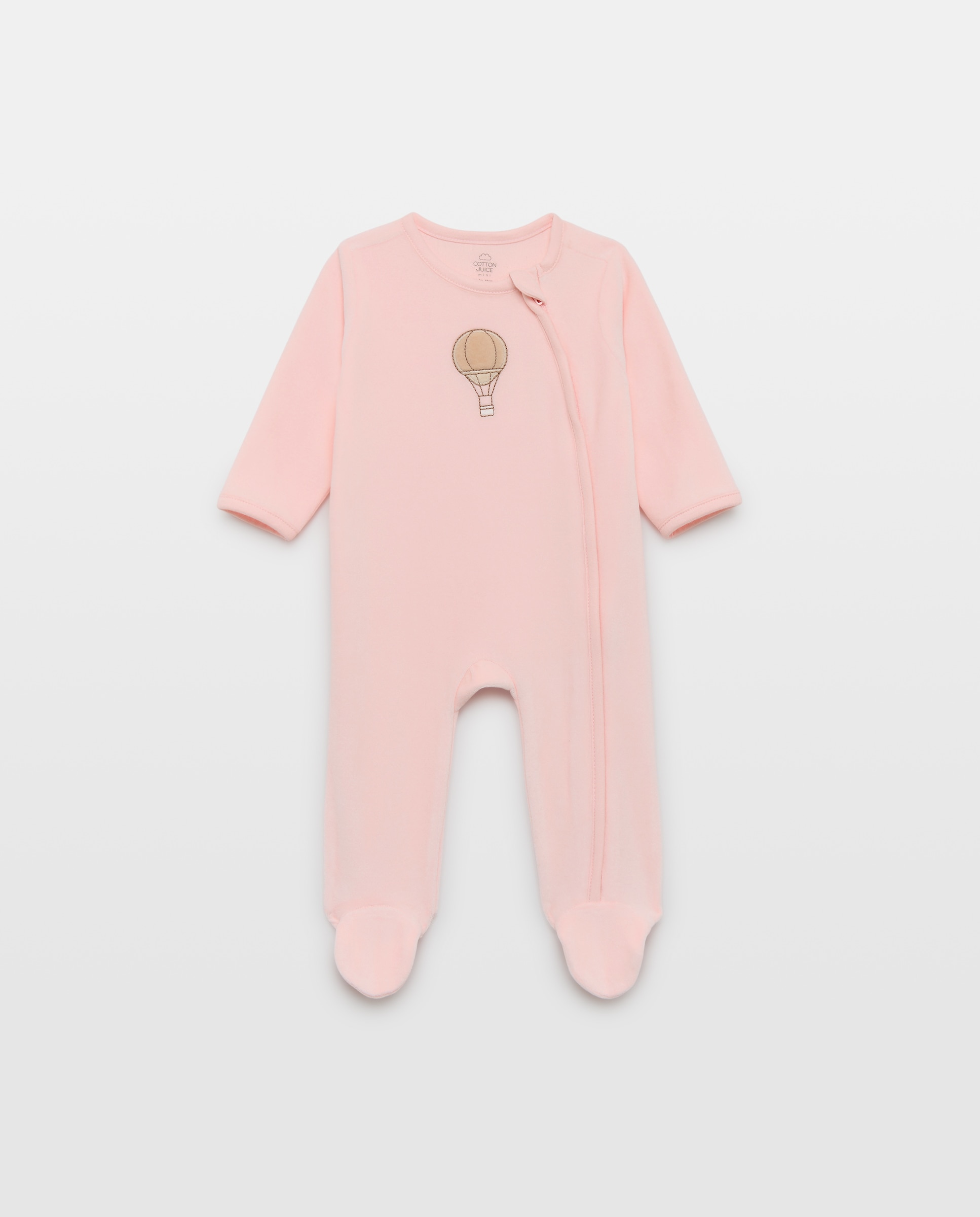 Imagem 0 de Babygrow de Velour de Bebé com Fecho de Correr e Balões