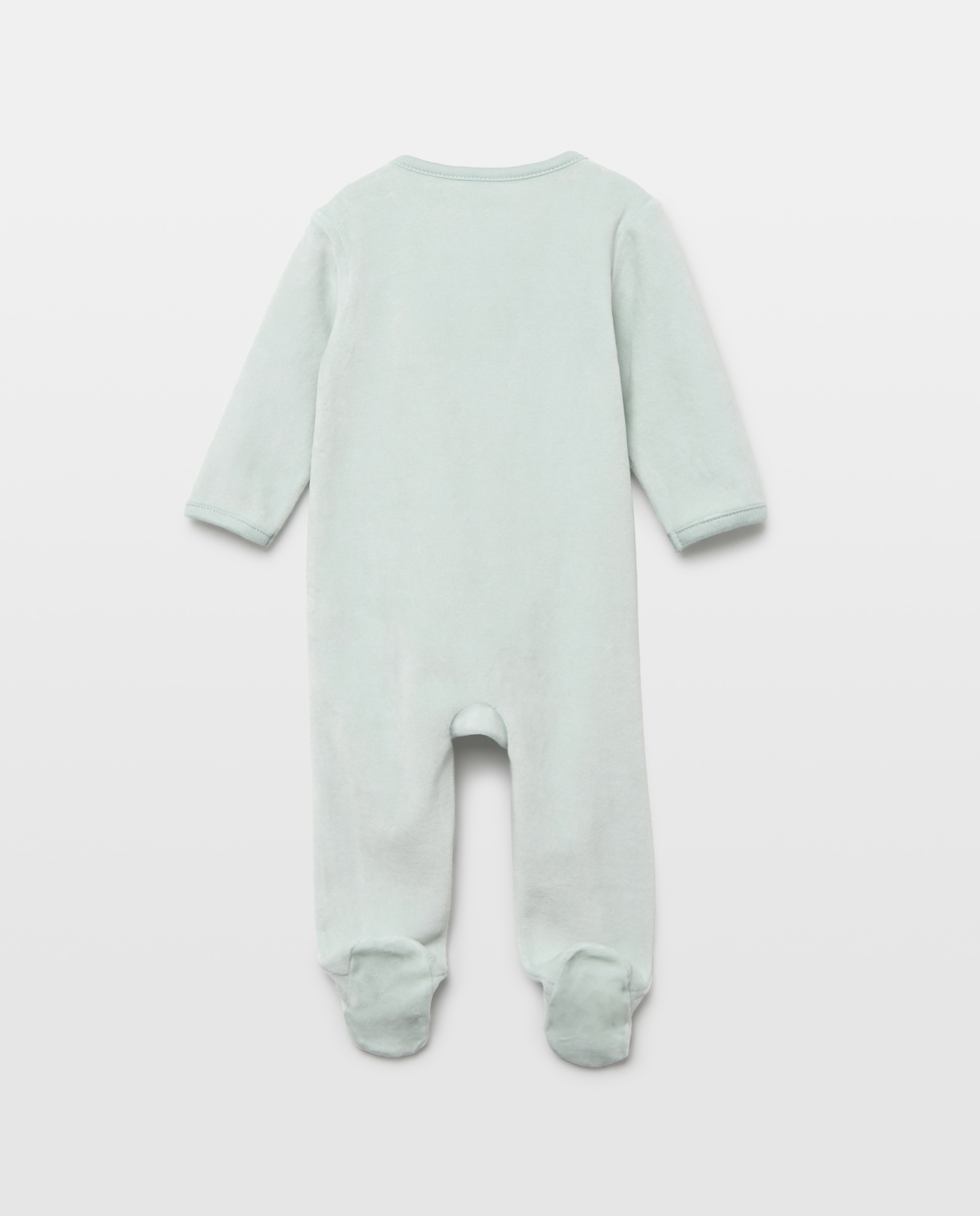 Babygrow de Velour de Bebé com Fecho de Correr e Cães Cotton Juice Verde-2