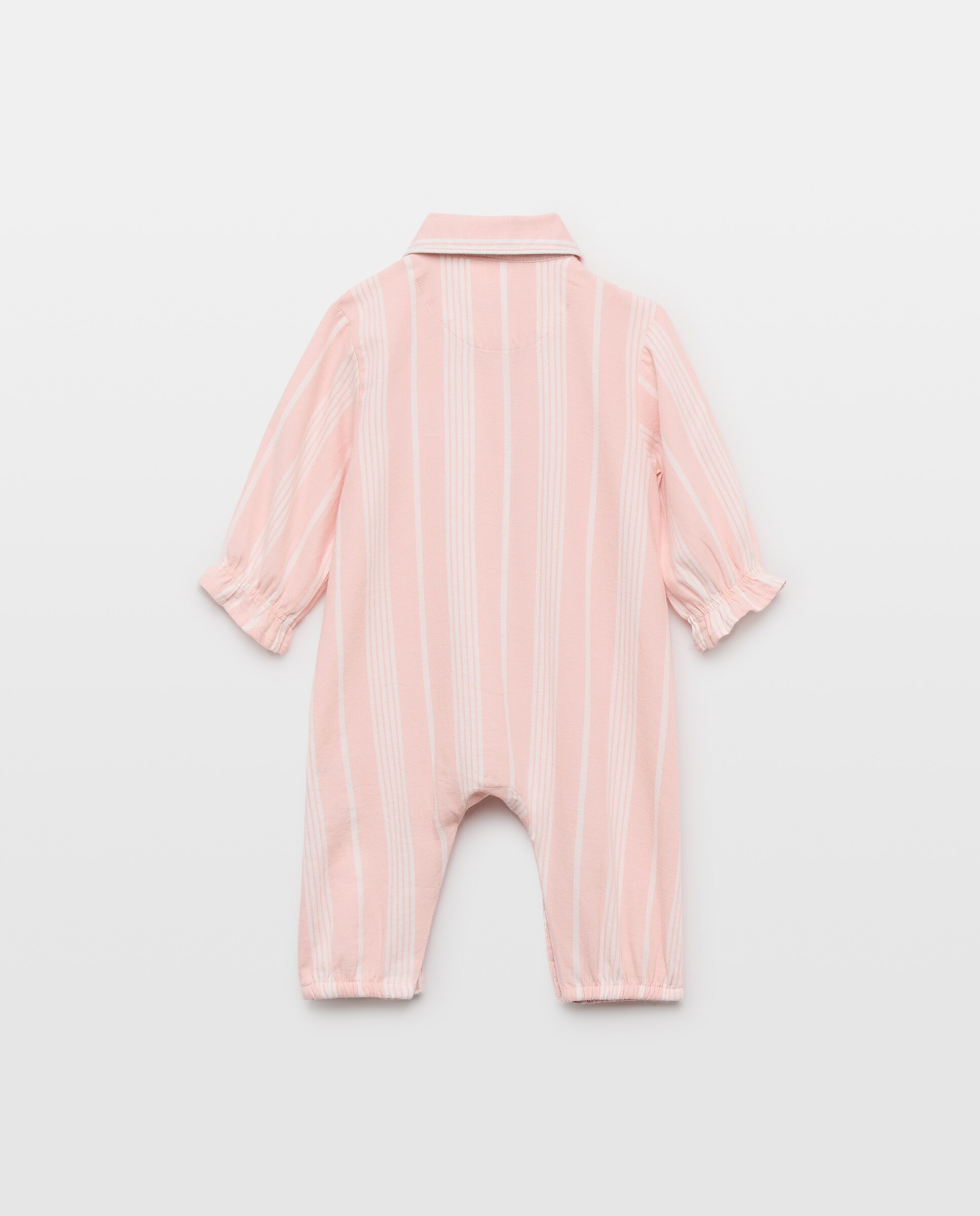 Pelele largo con rayas de bebé - Cotton Juice - Rosa Rosa-2