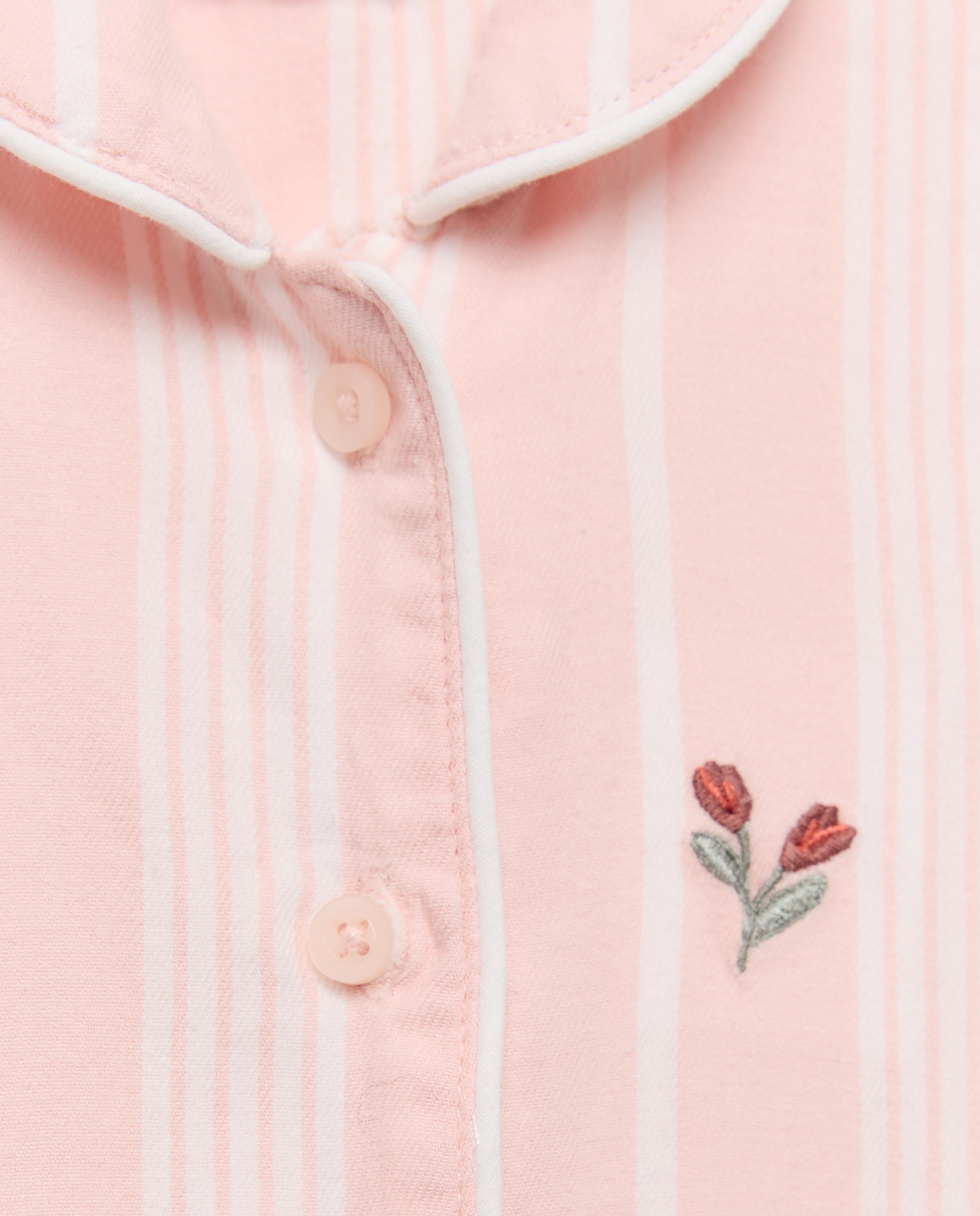 Pelele largo con rayas de bebé - Cotton Juice - Rosa Rosa-3