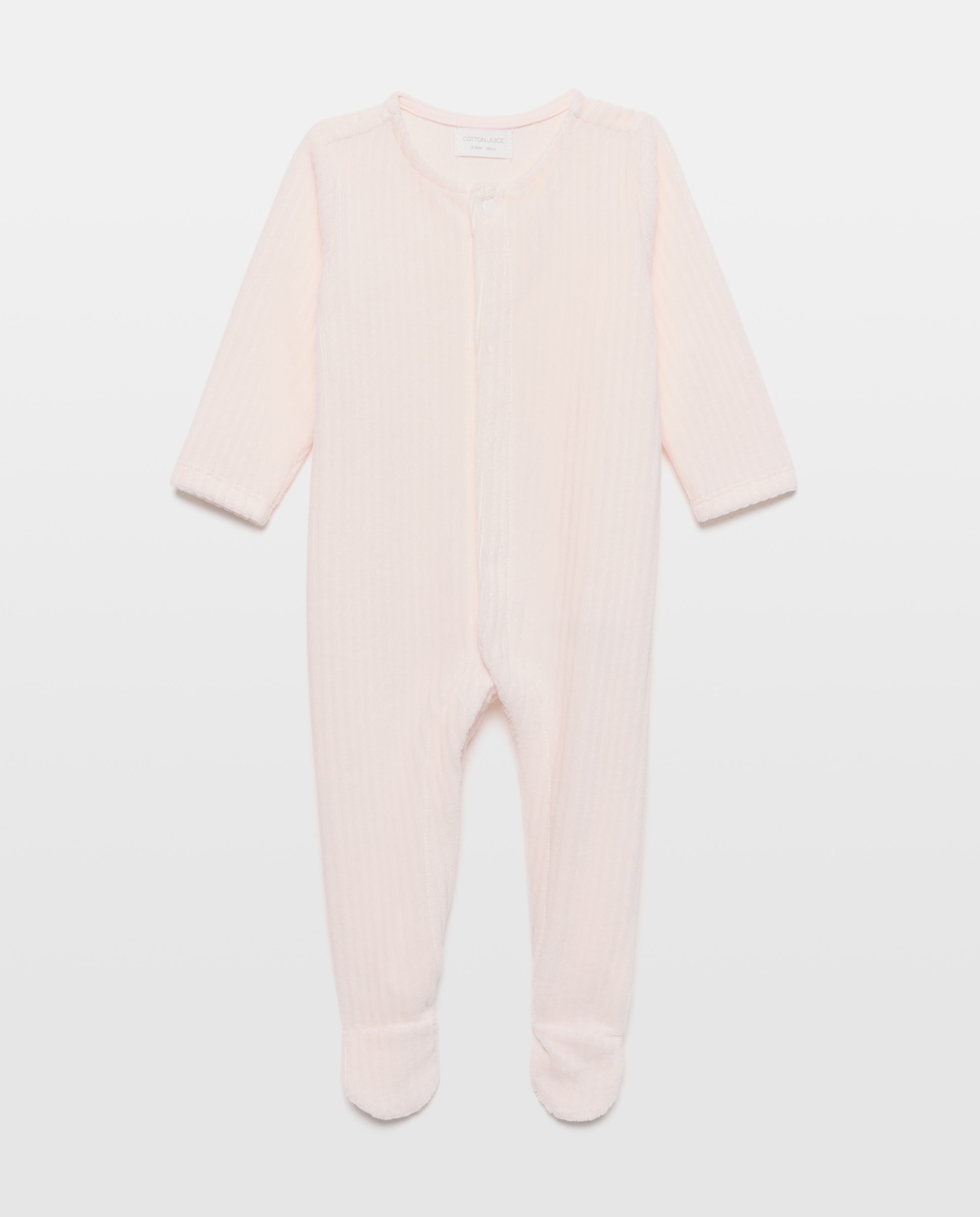 Imagem 0 de Babygrow Básico Comprido Liso em Velour de Bebé