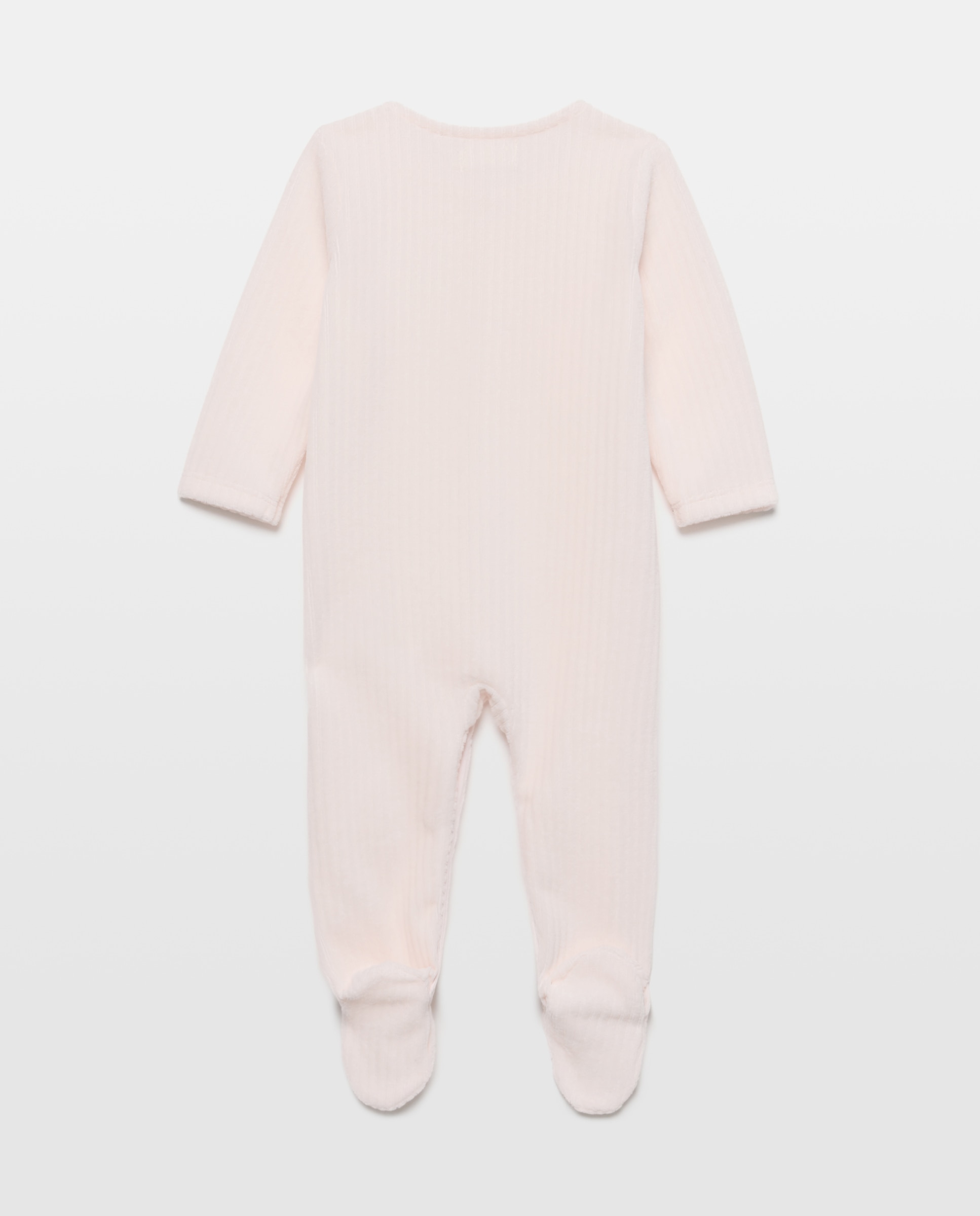 Babygrow Básico Comprido Liso em Velour de Bebé Cotton Juice 200 Rosa-2