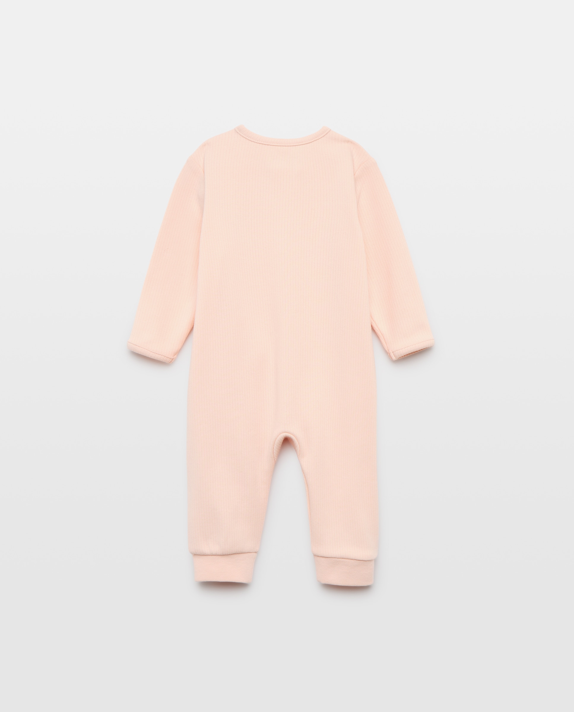 Pack de 2 Babygrows Canelados Compridos de Bebé em Malha com Fantasia de Croissants Cotton Juice Rosa-2