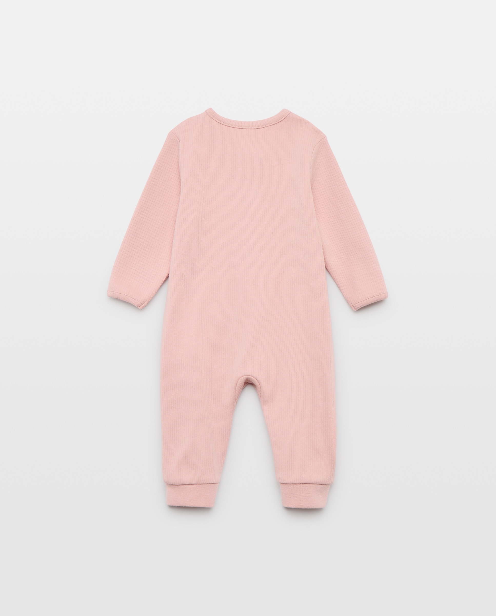 Pack de 2 Babygrows Canelados Compridos de Bebé em Malha com Fantasia Floral Cotton Juice Rosa-2