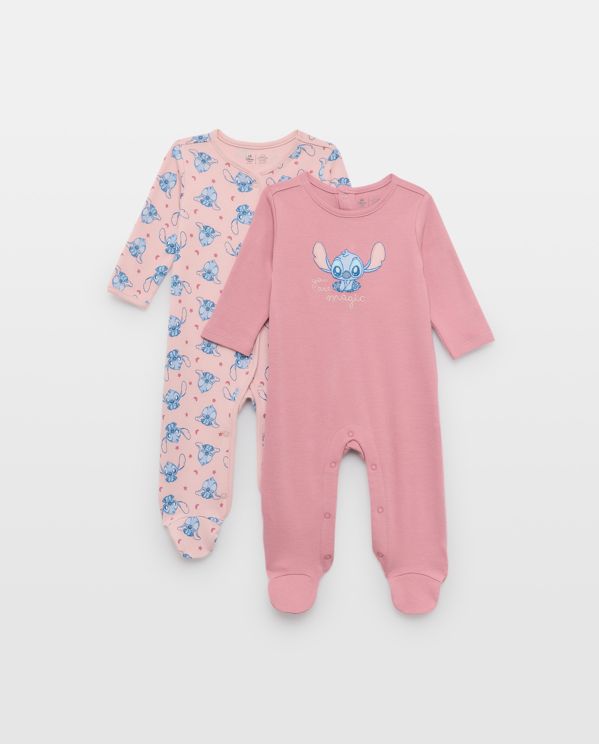 Imagem 0 de Pack de 2 Babygrows Compridos de Bebé em Malha com Fantasia Lilo & Stitch