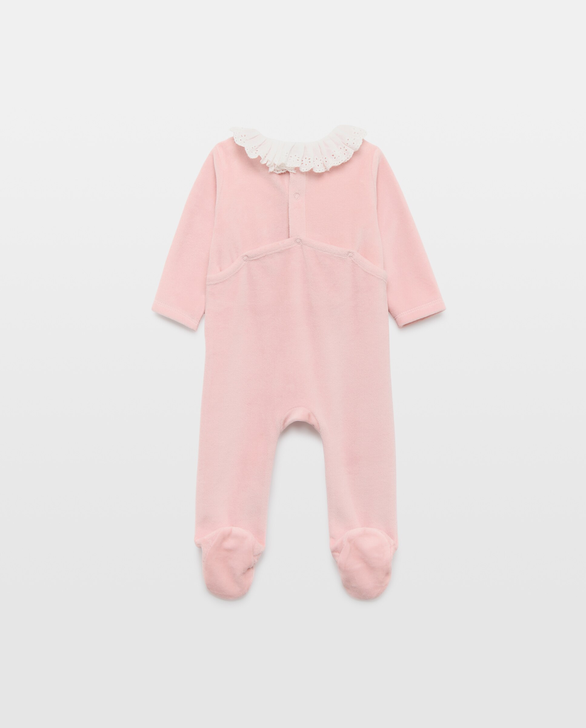 Pelele largo con cuello plisado de bebé - Cotton Juice - 200 Rosa 200 Rosa-2