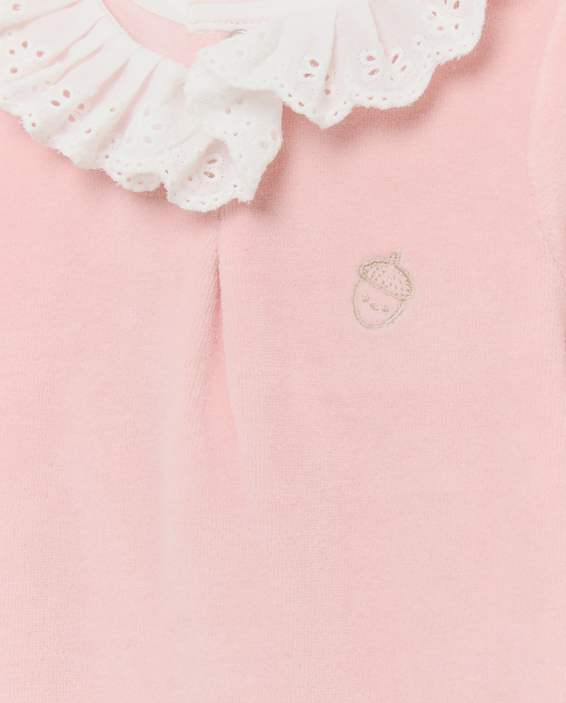 Pelele largo con cuello plisado de bebé - Cotton Juice - 200 Rosa 200 Rosa-3