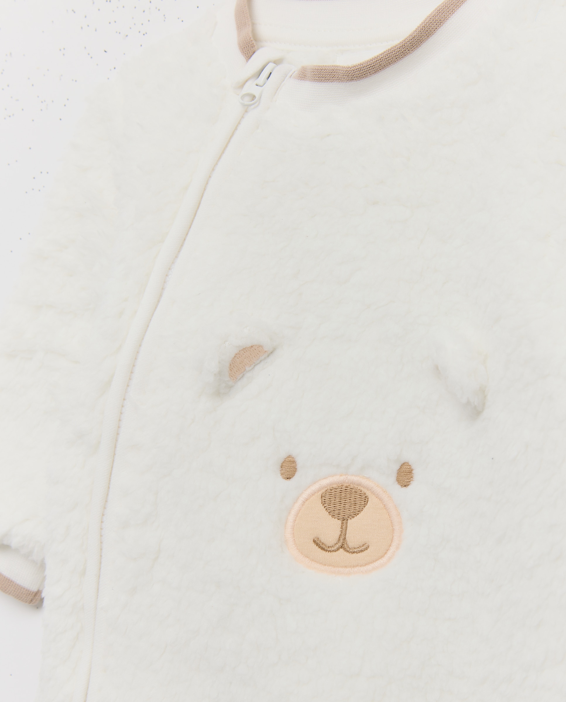 Pelele Largo sherpa estampado fantasía de bebé - Cotton Juice - Blanco Blanco-3