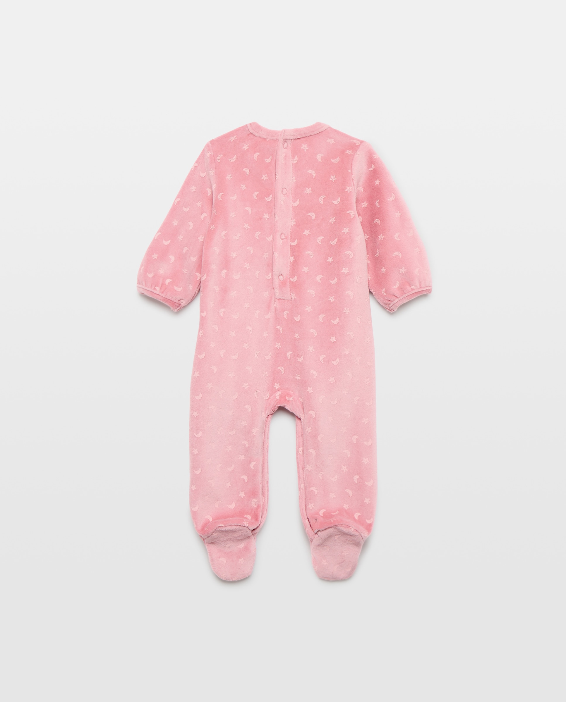 Babygrow de Velour de Bebé Stitch Magic Cotton Juice Rosa-2