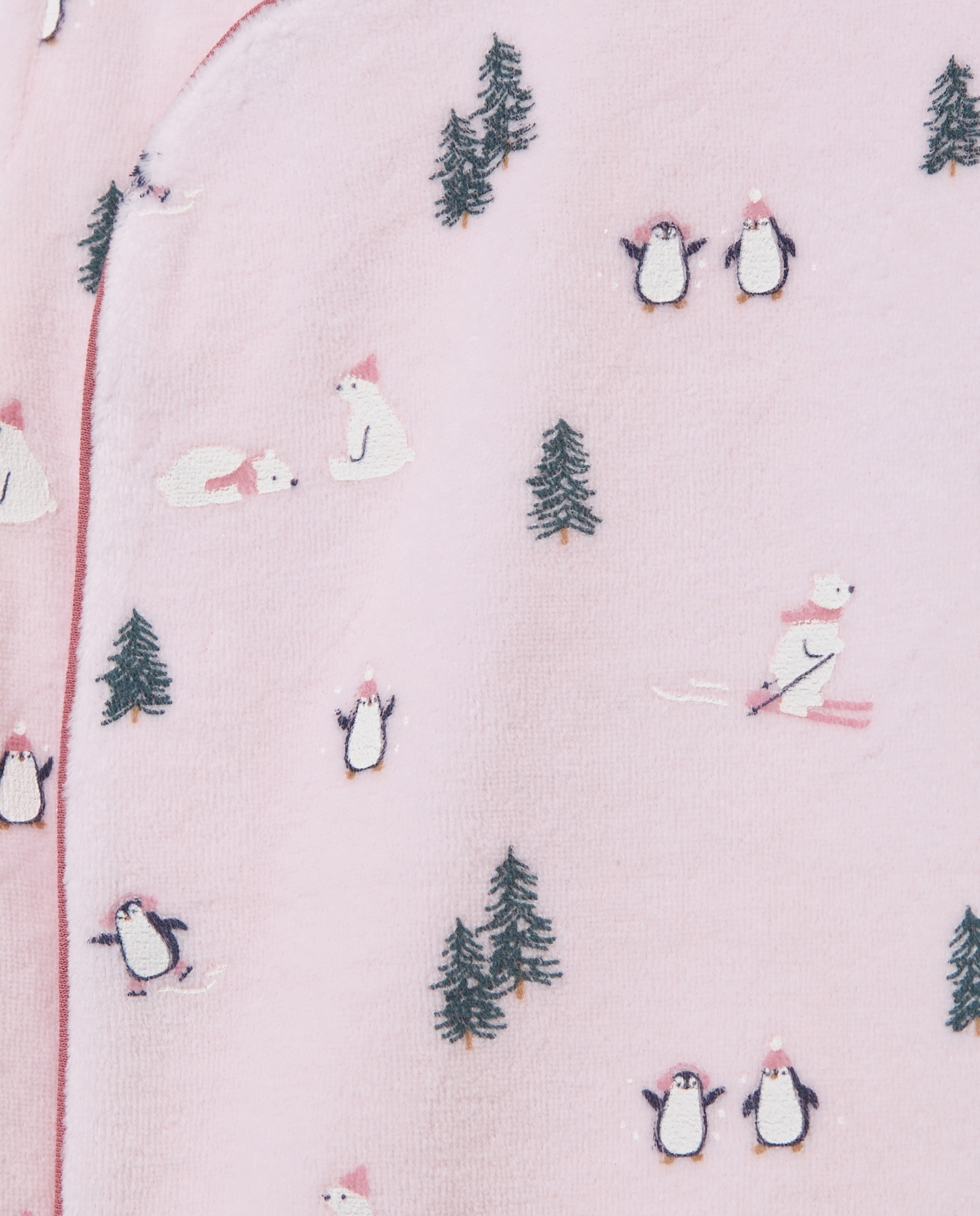 Pelele largo de velour estampado fantasía de bebé - Cotton Juice - Rosa Rosa-3