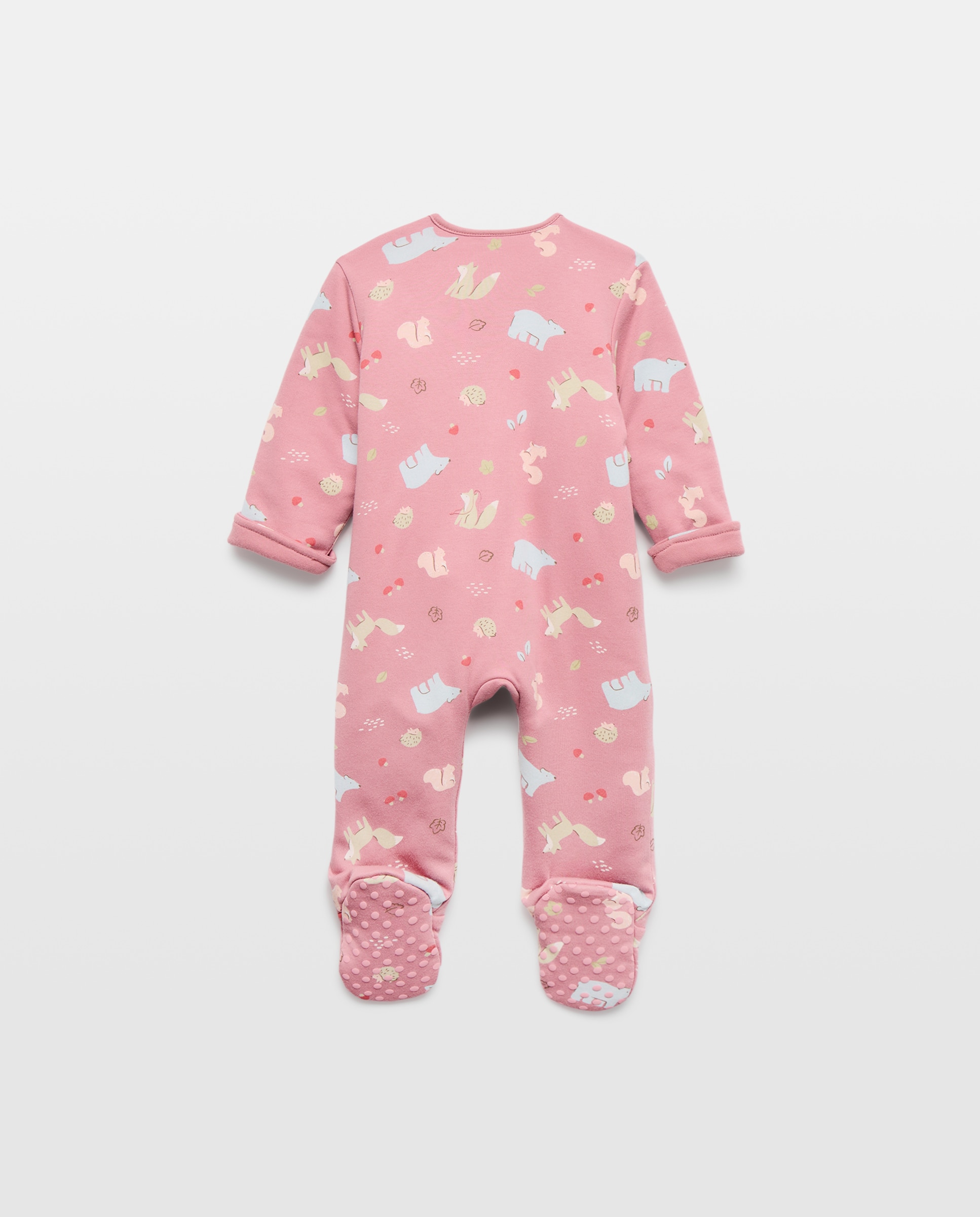 Pelele básico largo acolchado fantasía de bebé - Cotton Juice - Rosa Rosa-2