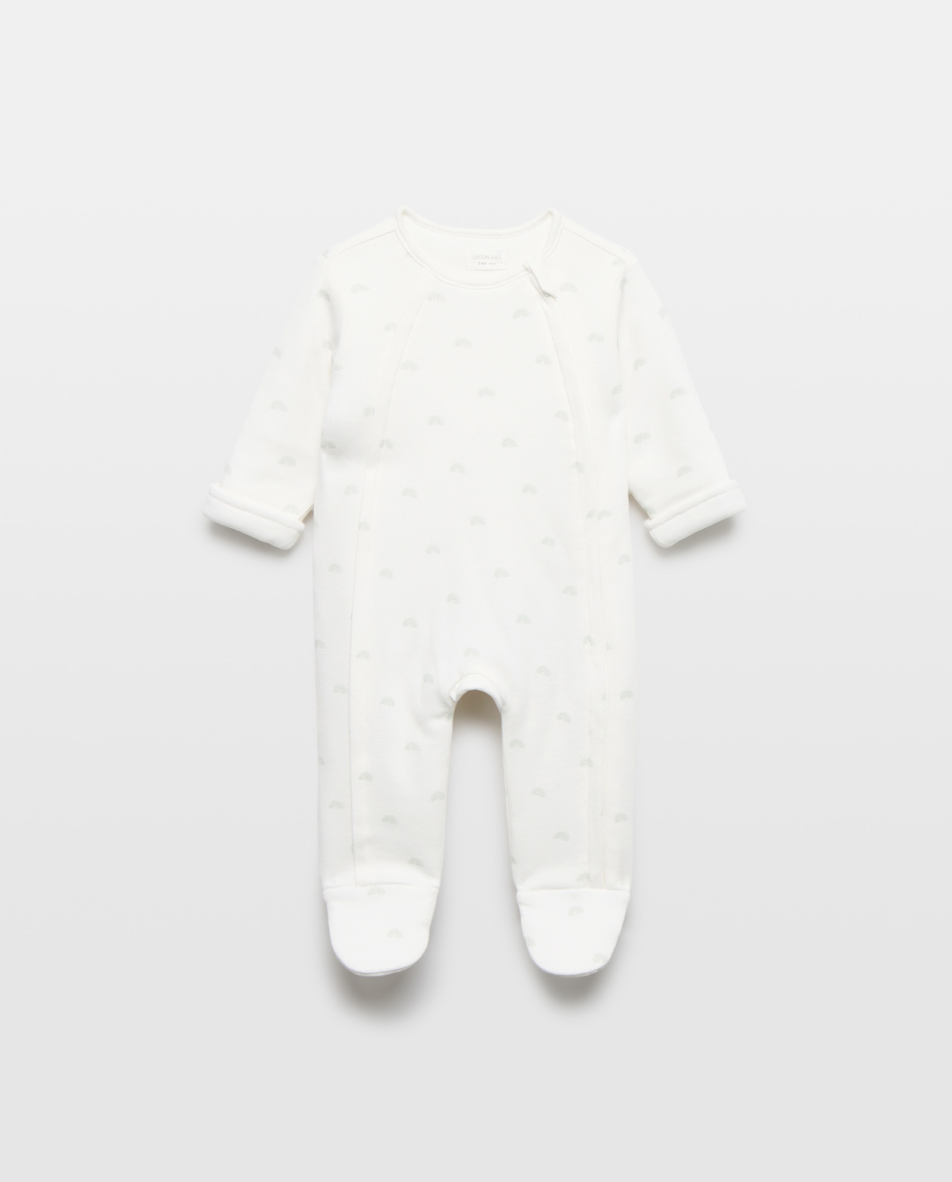 Pelele básico largo acolchado fantasía de bebé - Cotton Juice - Blanco Blanco-1