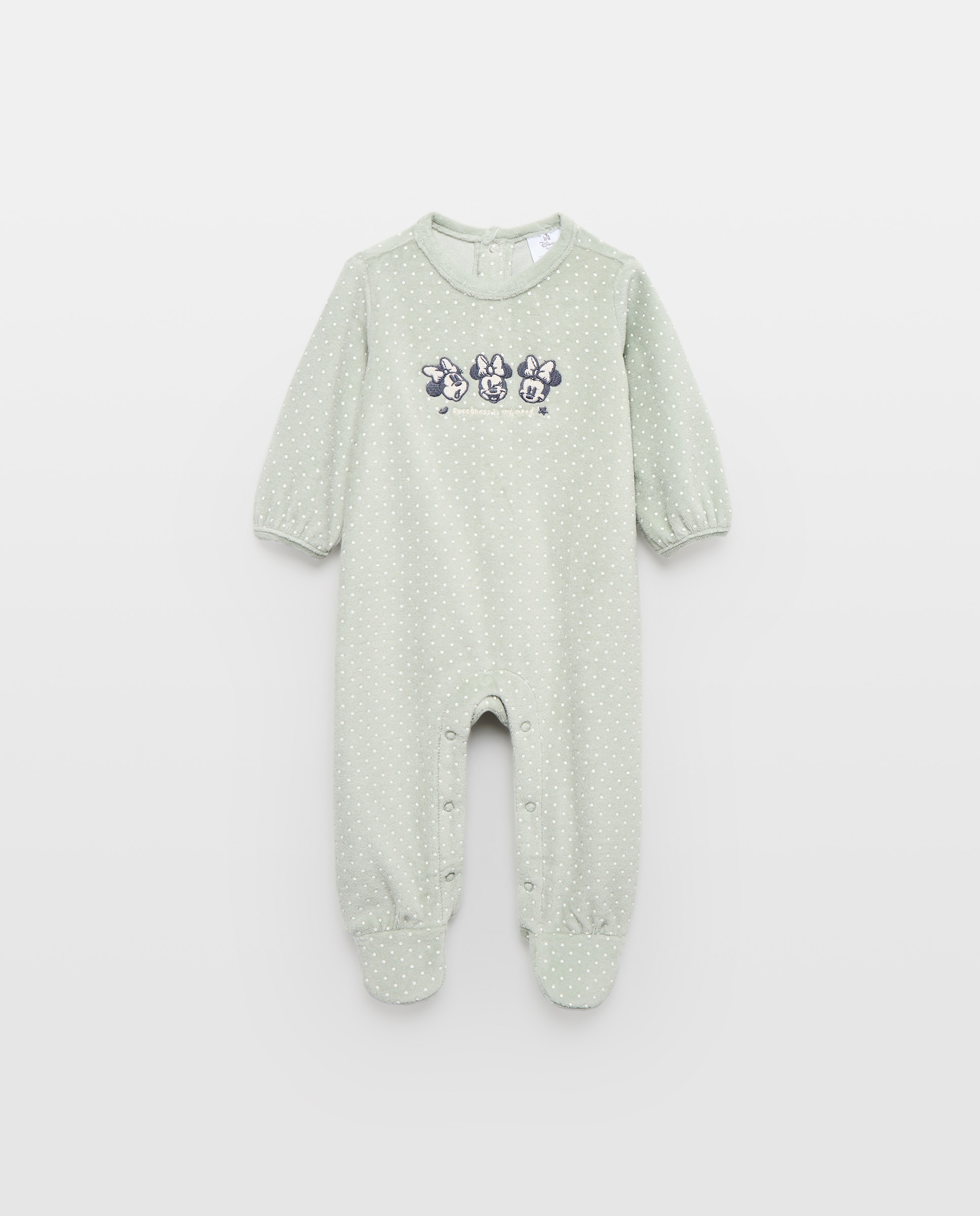 Pelele largo de velour fantasía MINNIE de bebé - Cotton Juice - Verde Verde-1