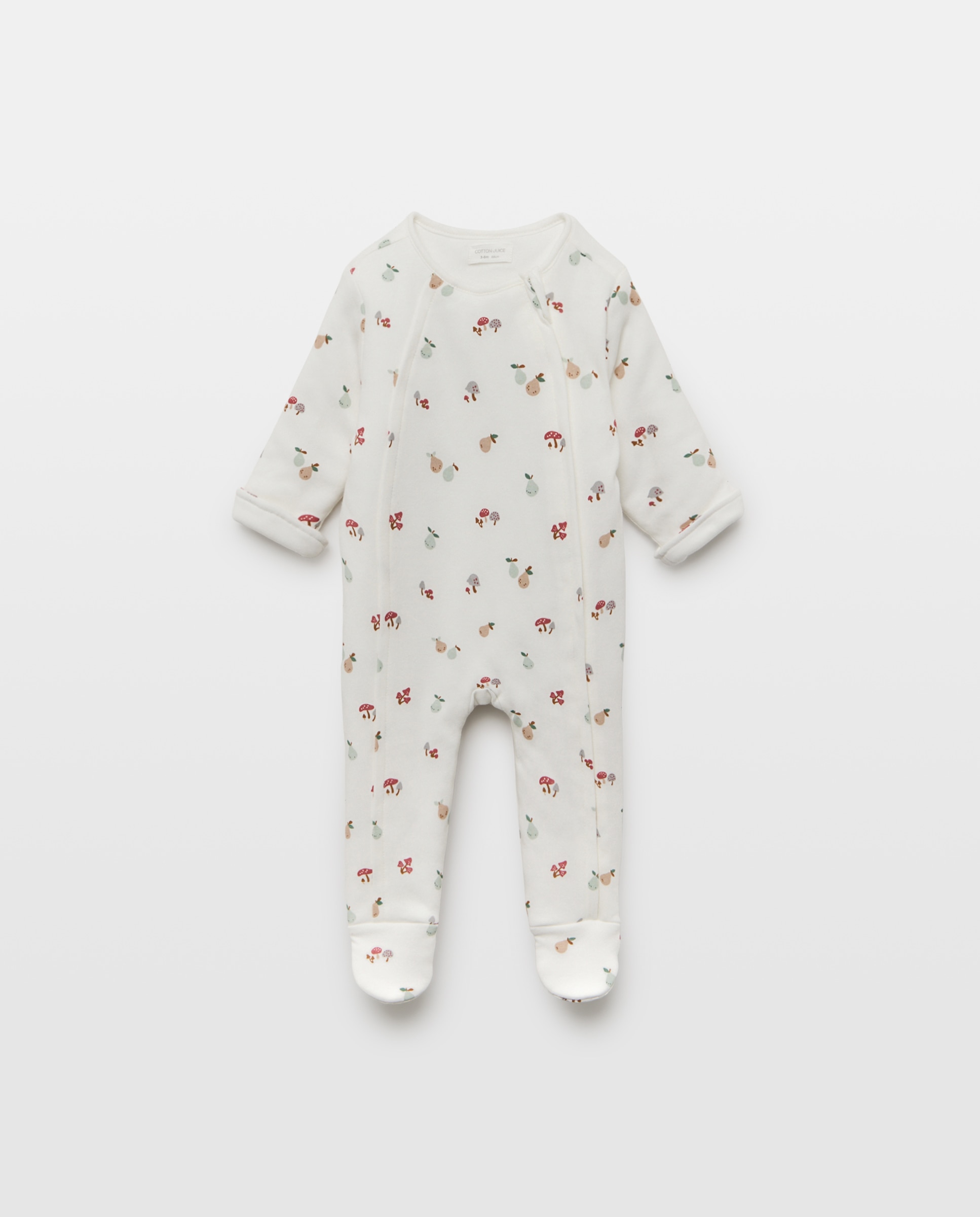 Pelele largo acolchado estampado fantasía de bebé - Cotton Juice - Blanco Blanco-1