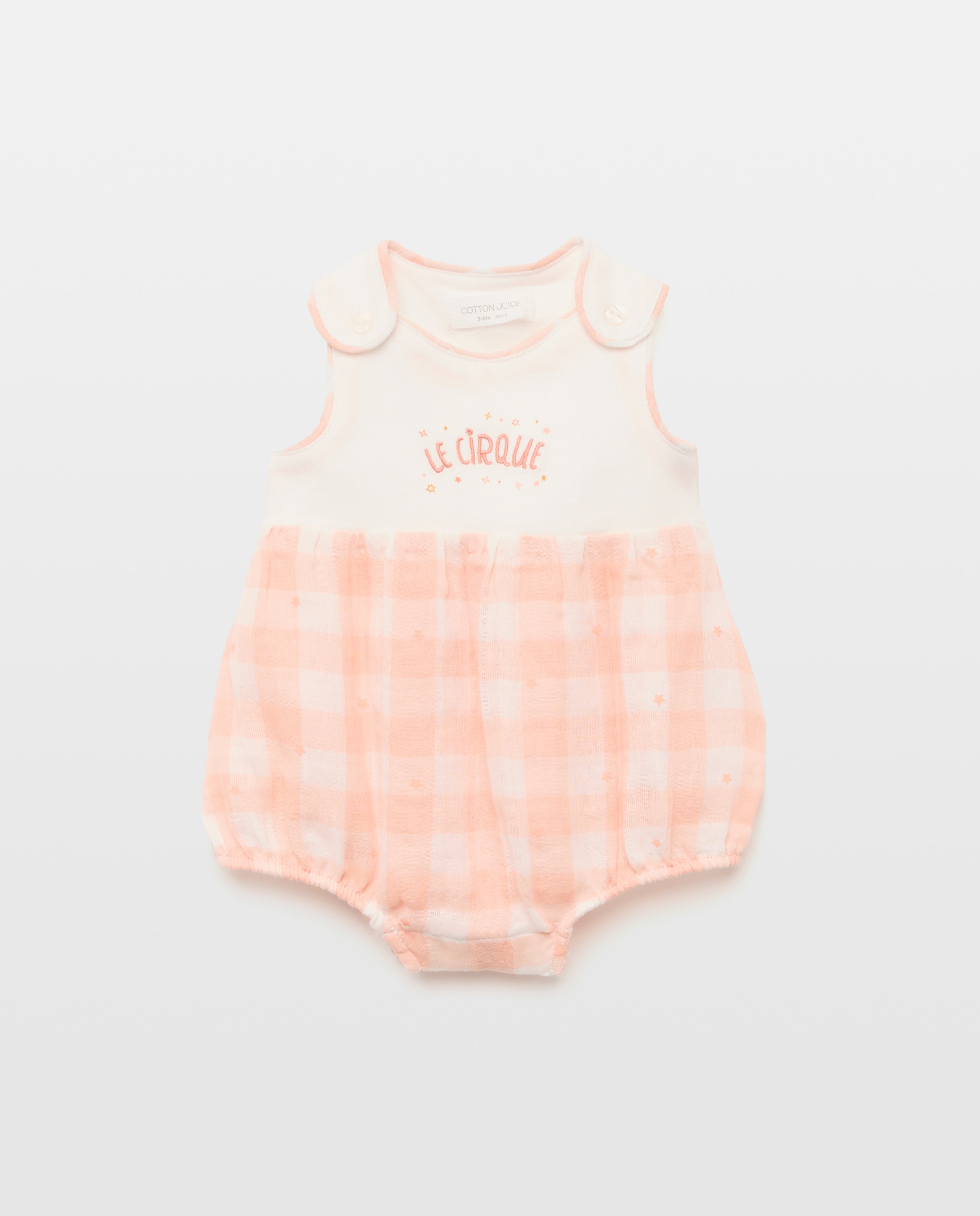 Imagem 0 de Babygrow Misto de Bebé com Vichy Tangerina
