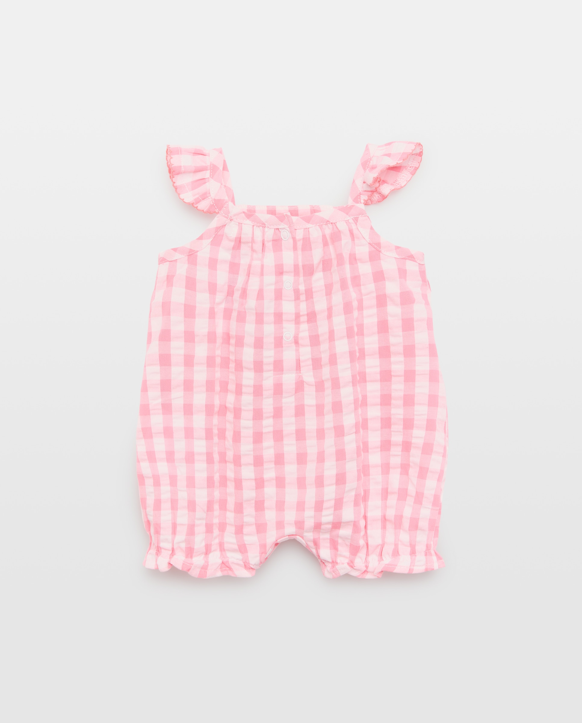 Babygrow de Bebé com Alças Vichy Rosa-2