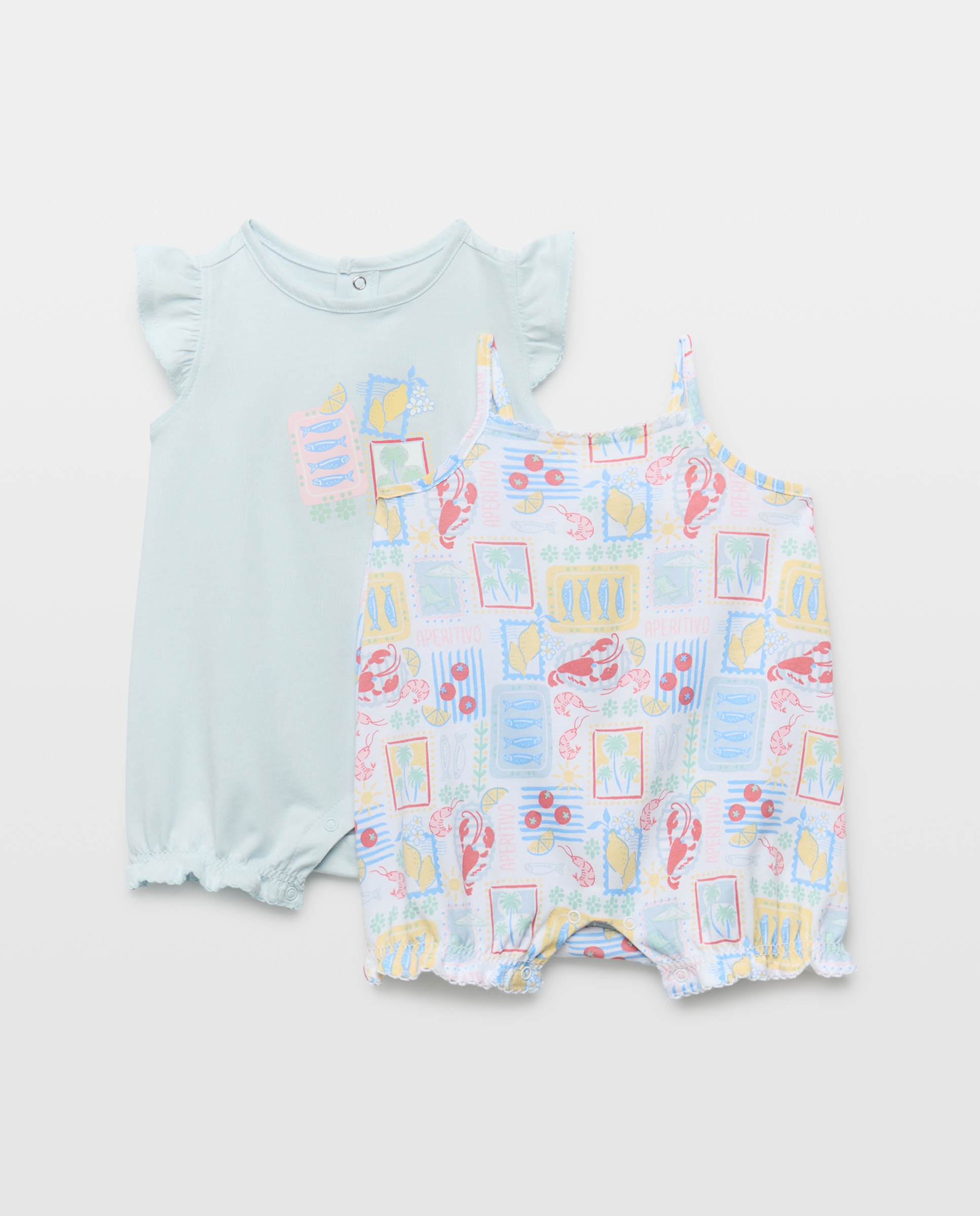 Imagem 0 de Pack de 2 Babygrows de Bebé com Estampado de Fantasia