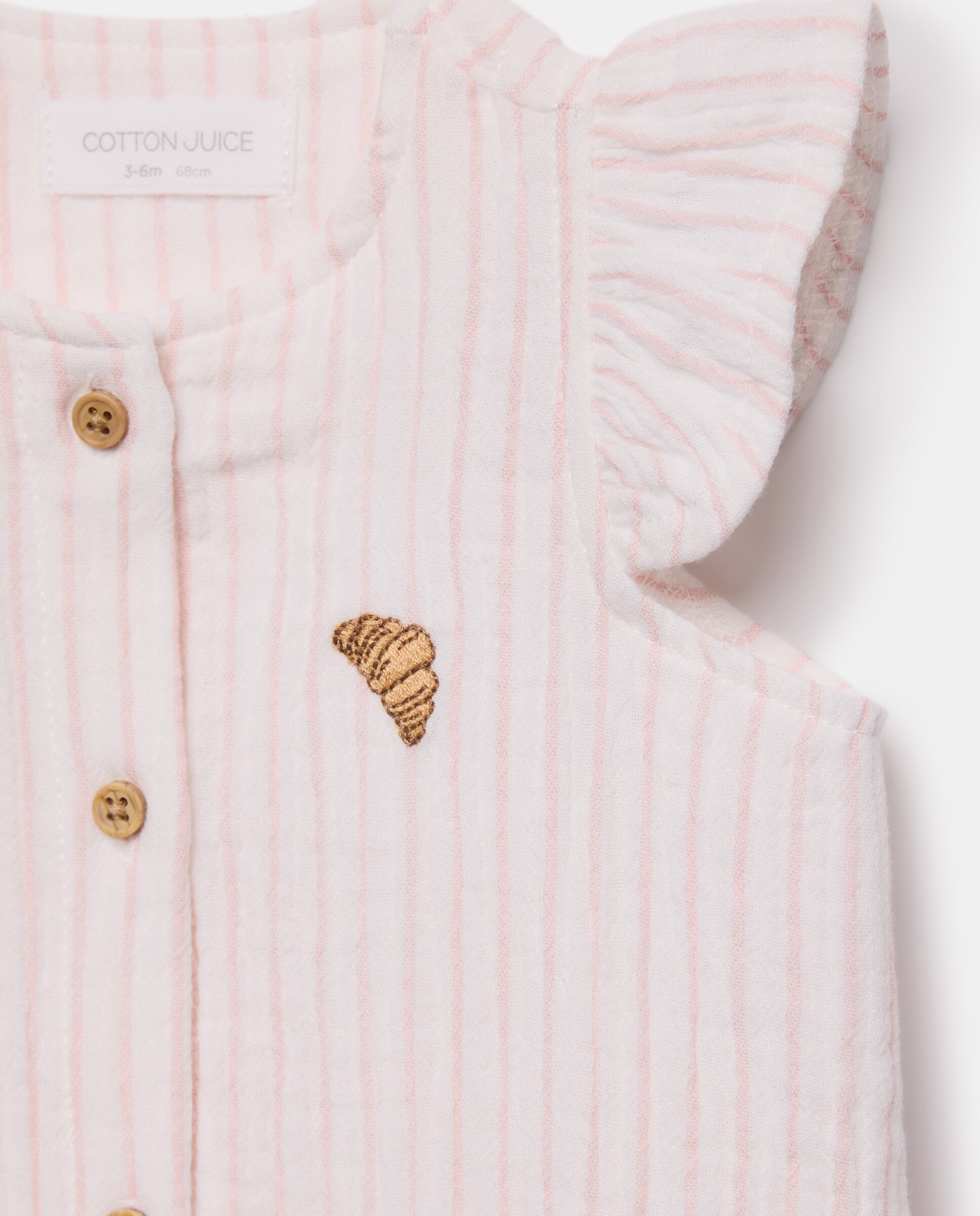 Babygrow de Bebé em Chiffon com Estampado de Fantasia Cotton Juice Rosa-3