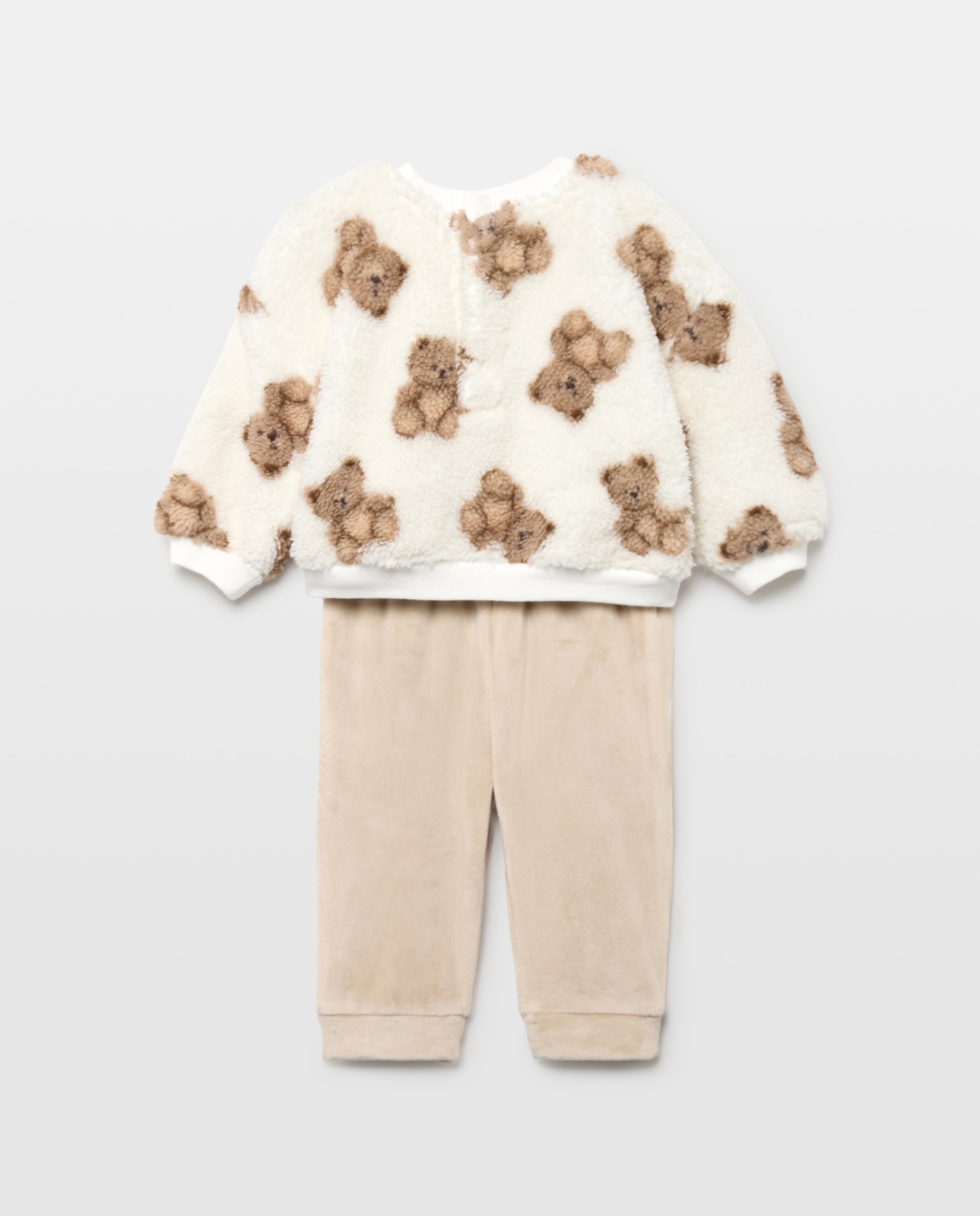 Pijama de Bebé em Sherpa com Estampados de Fantasia Cotton Juice Rosa-2