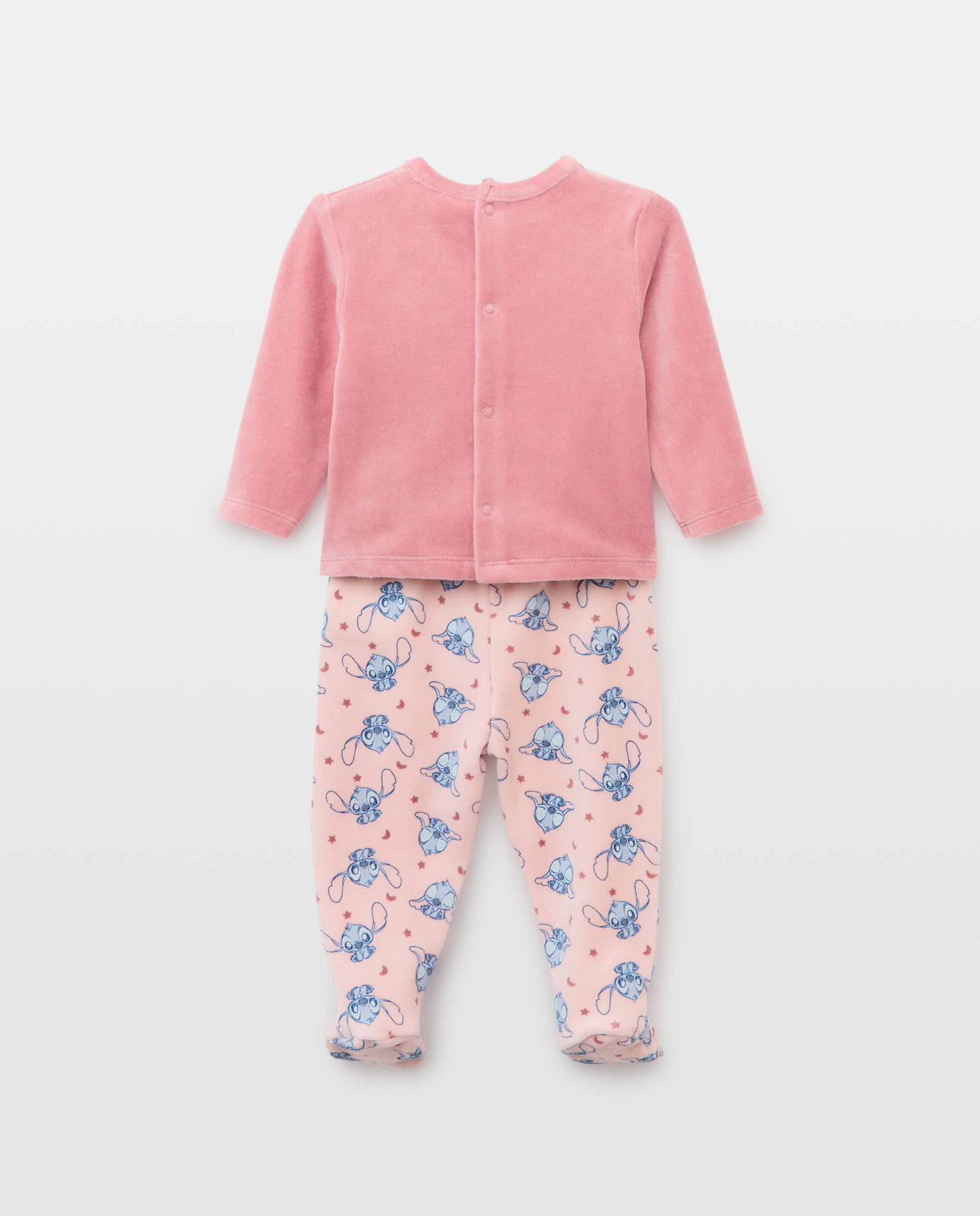Pijama de Velour de Bebé Stitch Magic Cotton Juice Rosa-2