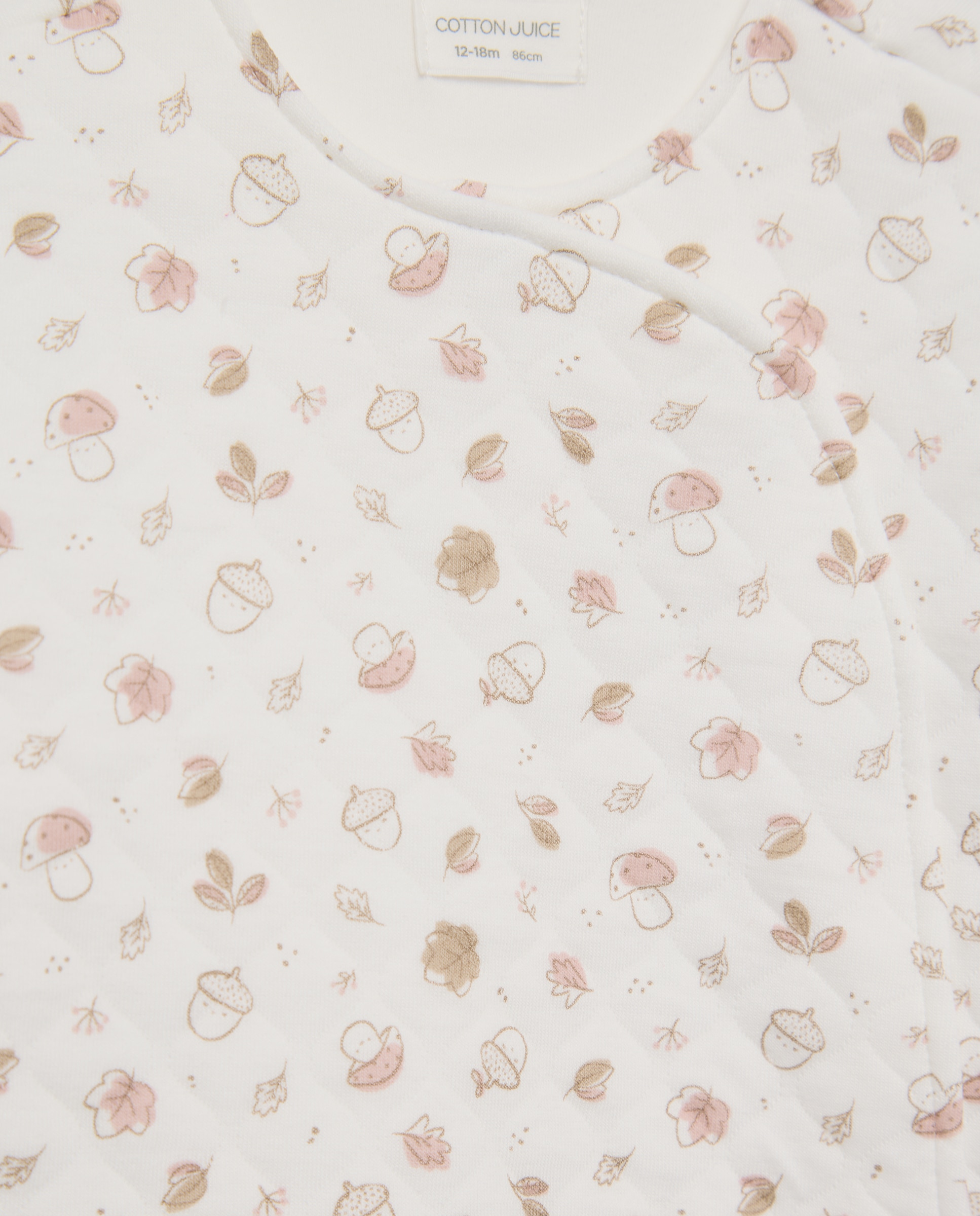 Pijama de Bebé com Estampado de Fantasia e Calças Lisas Cotton Juice Rosa-3